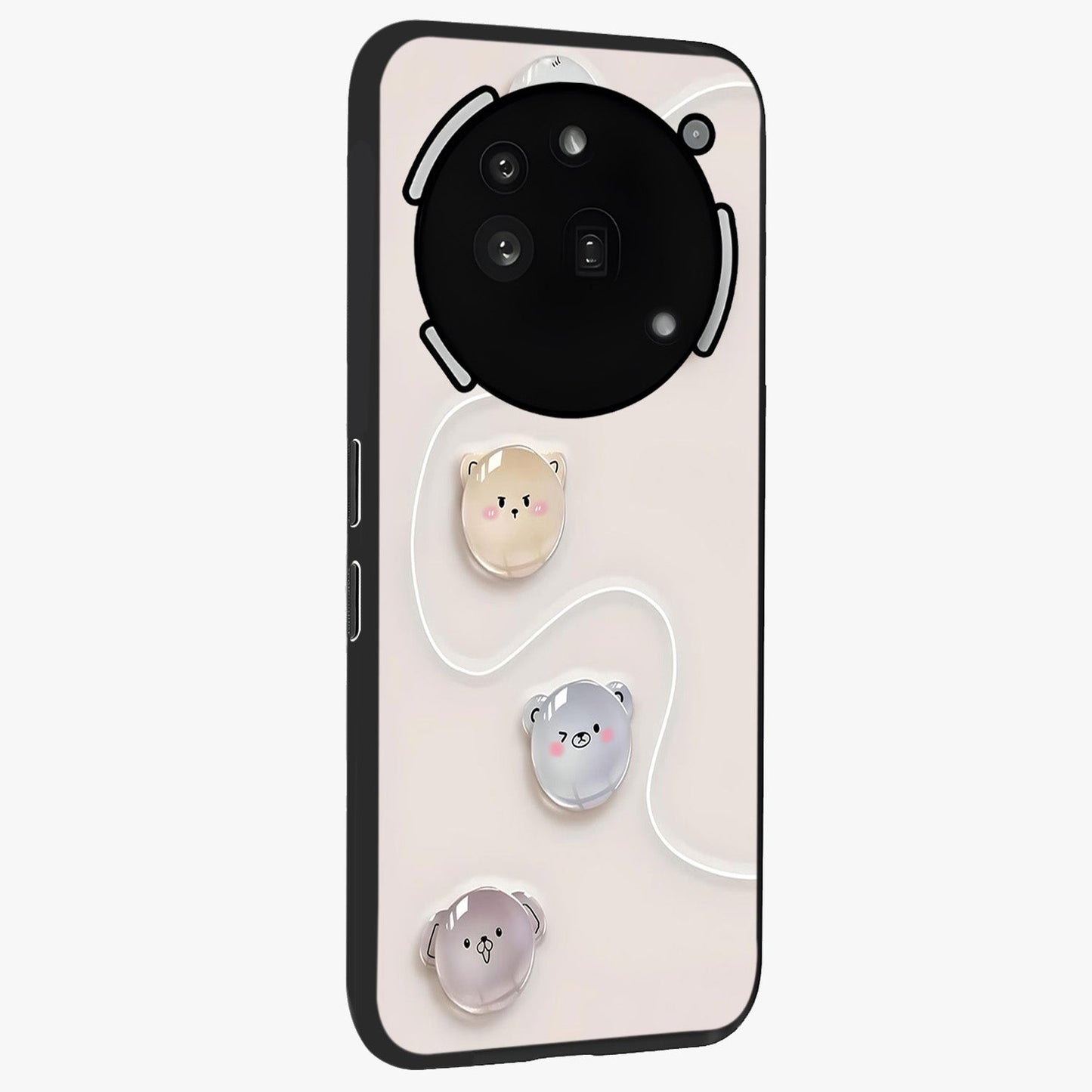 Puffy Face Parade Glass Case upright view showcasing adorable character artwork with cheerful animated theme.