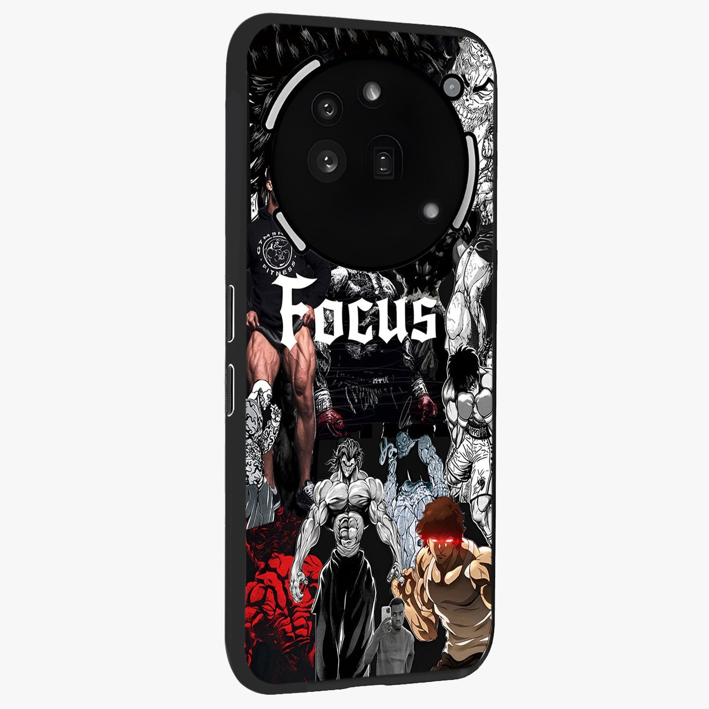 Relentless Power Focus Glass Case upright view showcasing strong inspirational artwork with powerful focus theme.