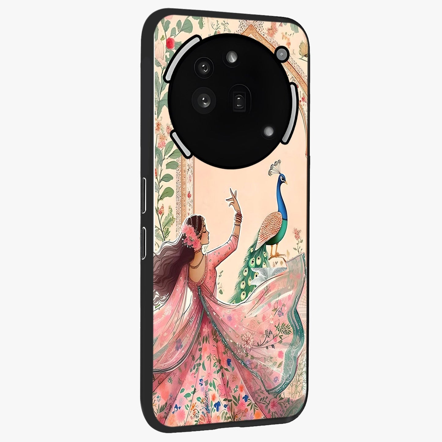 Royal Grace Muse Glass Case upright view showcasing stylish artistic artwork with sophisticated royal theme.