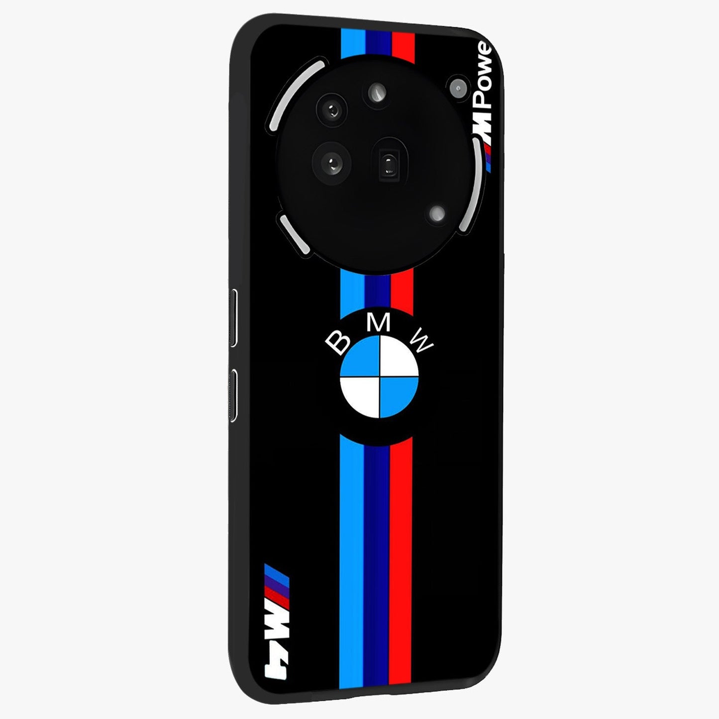 Turbo BMW Beast Glass Case upright view showcasing powerful car artwork with modern motorsport theme.