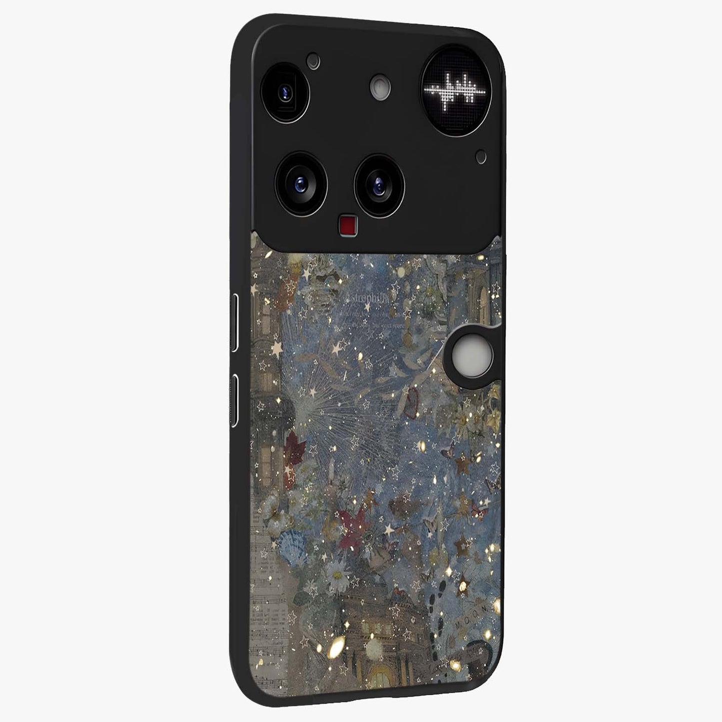Aesthetic Astrolophia Glass Case upright view showcasing soft aesthetic theme with stylish modern look.