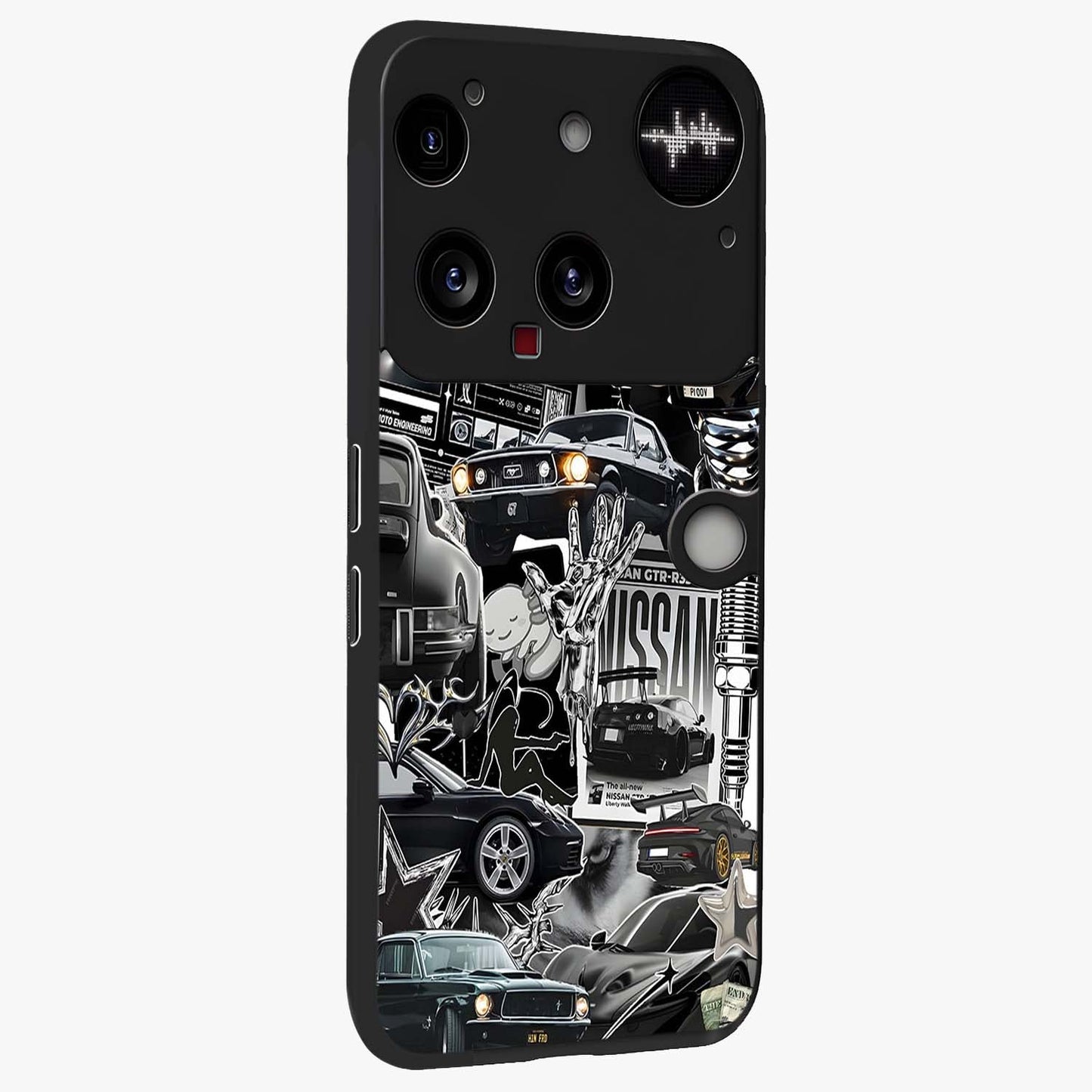 Aesthetic Dark Love Glass Case upright view showcasing dramatic romantic artwork with modern aesthetic style.