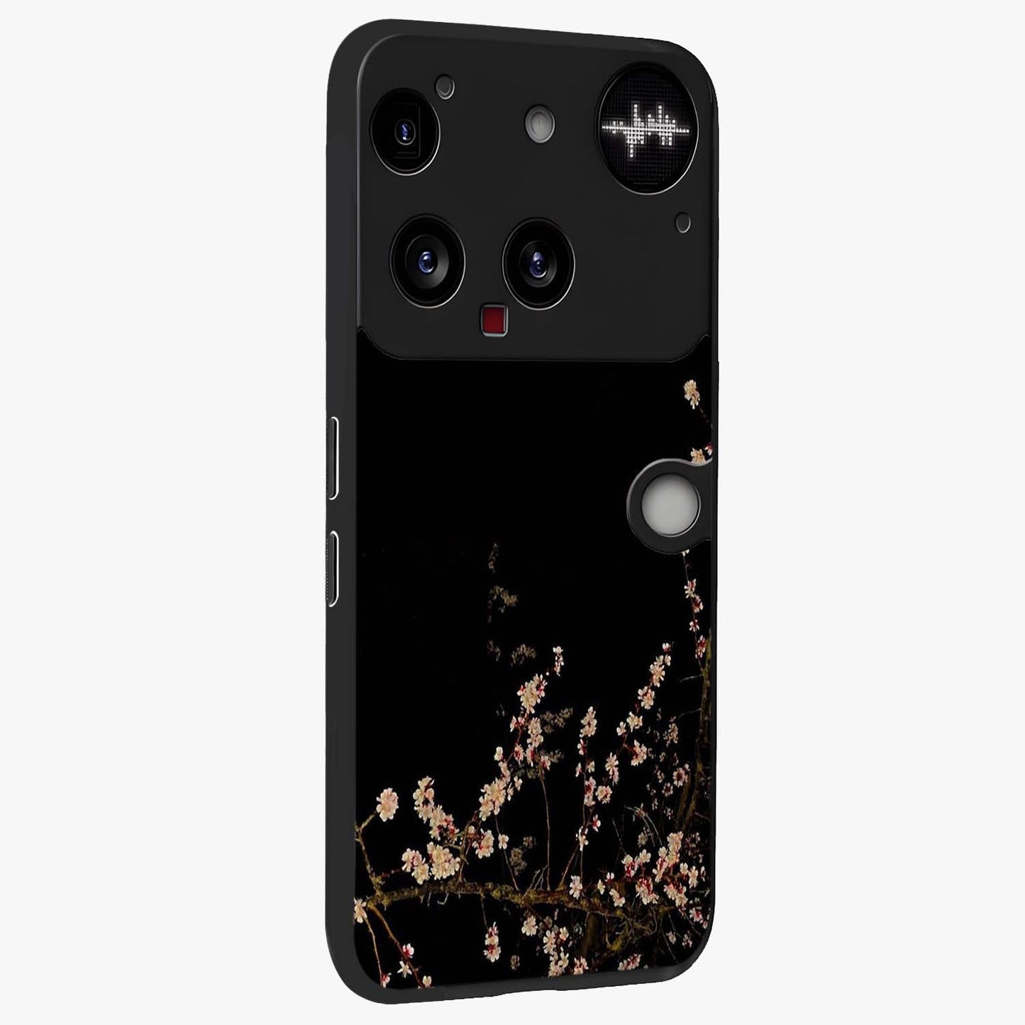 Petal Moon Light With Custom Name Glass Case upright view showcasing elegant floral moon artwork with personalized aesthetic.