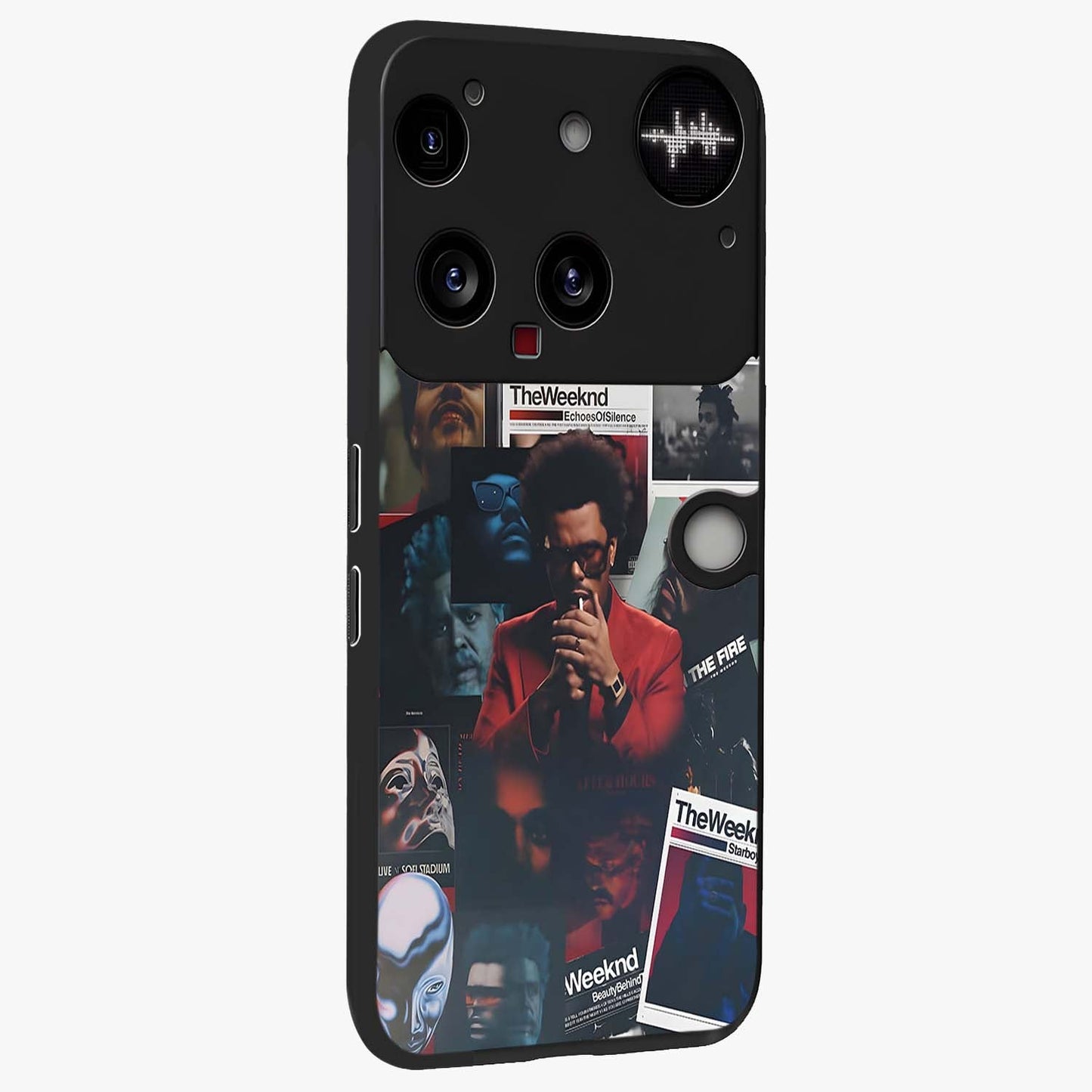 The Weeknd Glass Case upright view showcasing bold music themed artwork with contemporary artistic style.