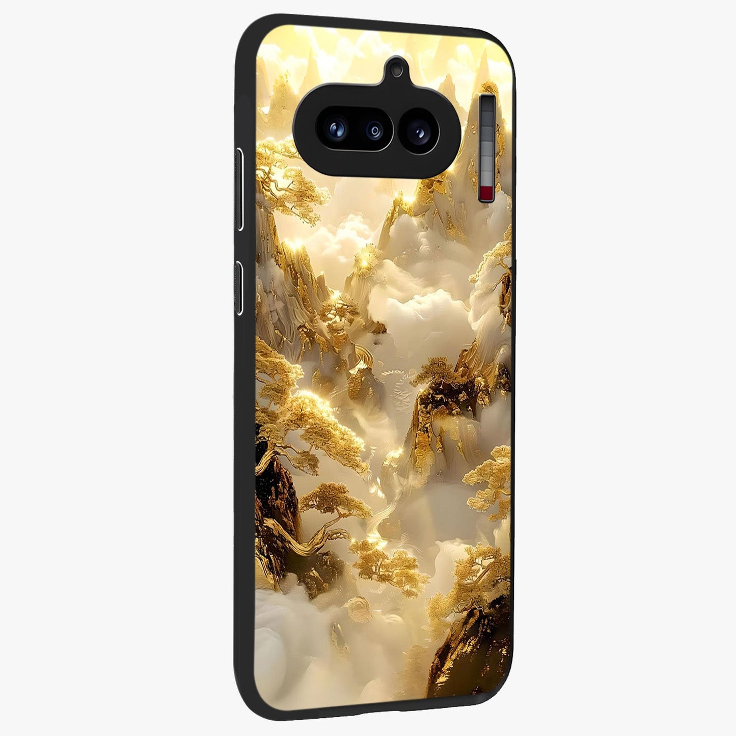 Gates Of Illumination Glass Case upright view showcasing glowing gateway artwork with mystical celestial theme.