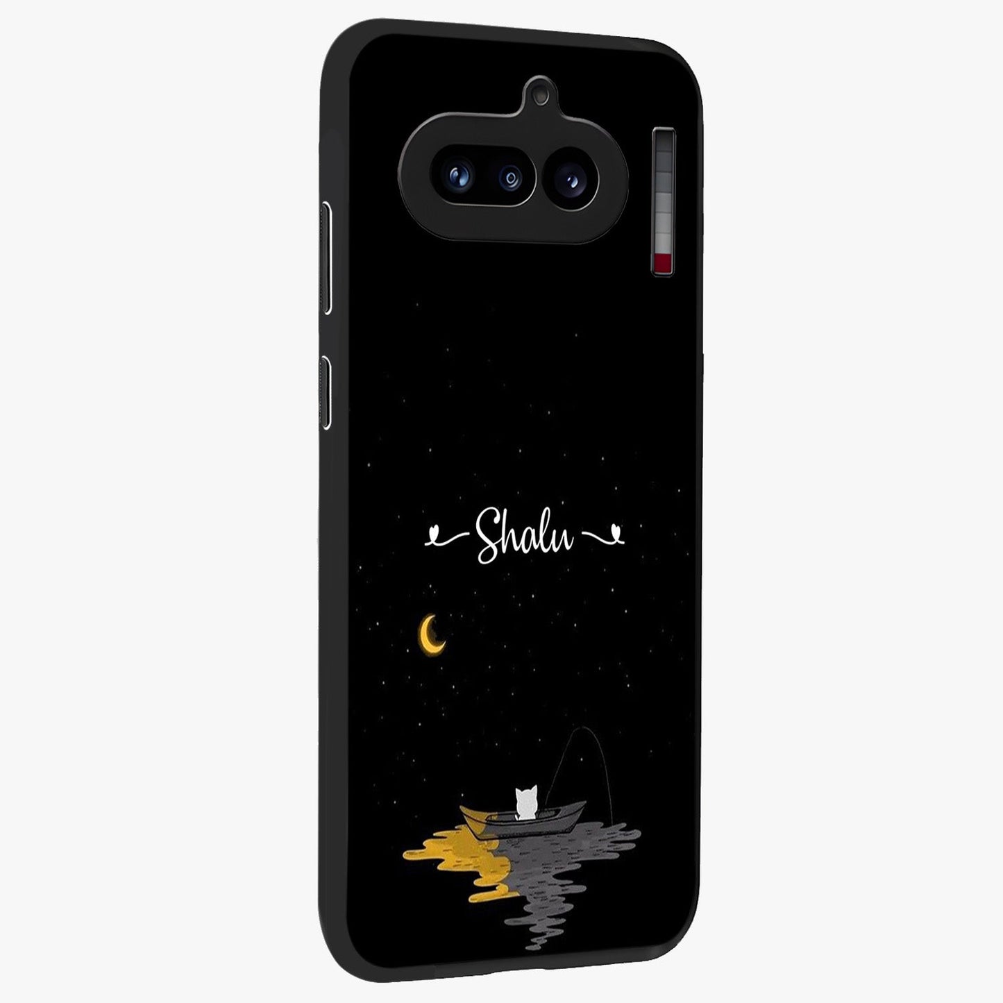 Silent Night Row Glass Case upright view showcasing tranquil night artwork with serene landscape theme.