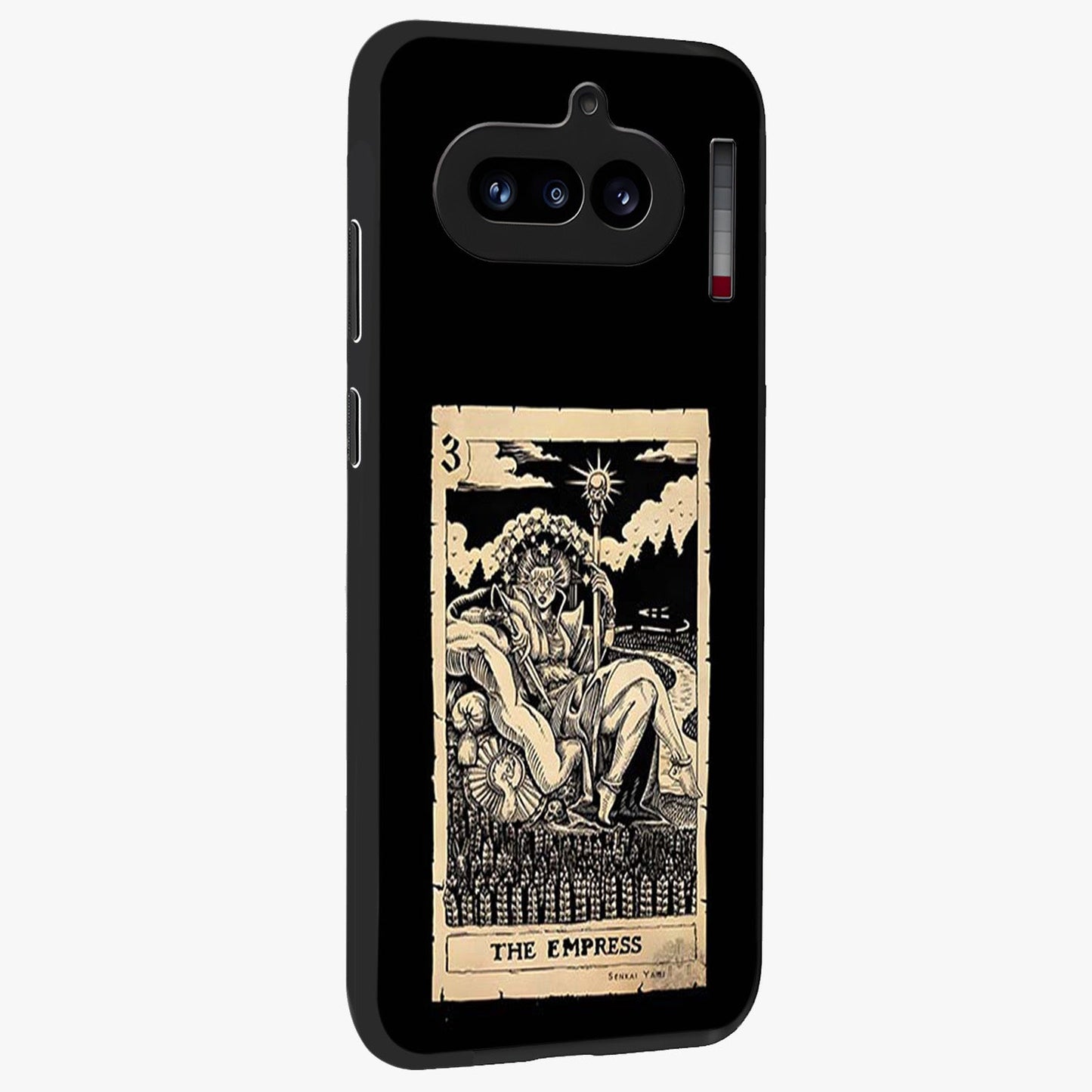 The Empress Glass Case upright view showcasing powerful empress themed artwork with luxurious artistic theme.