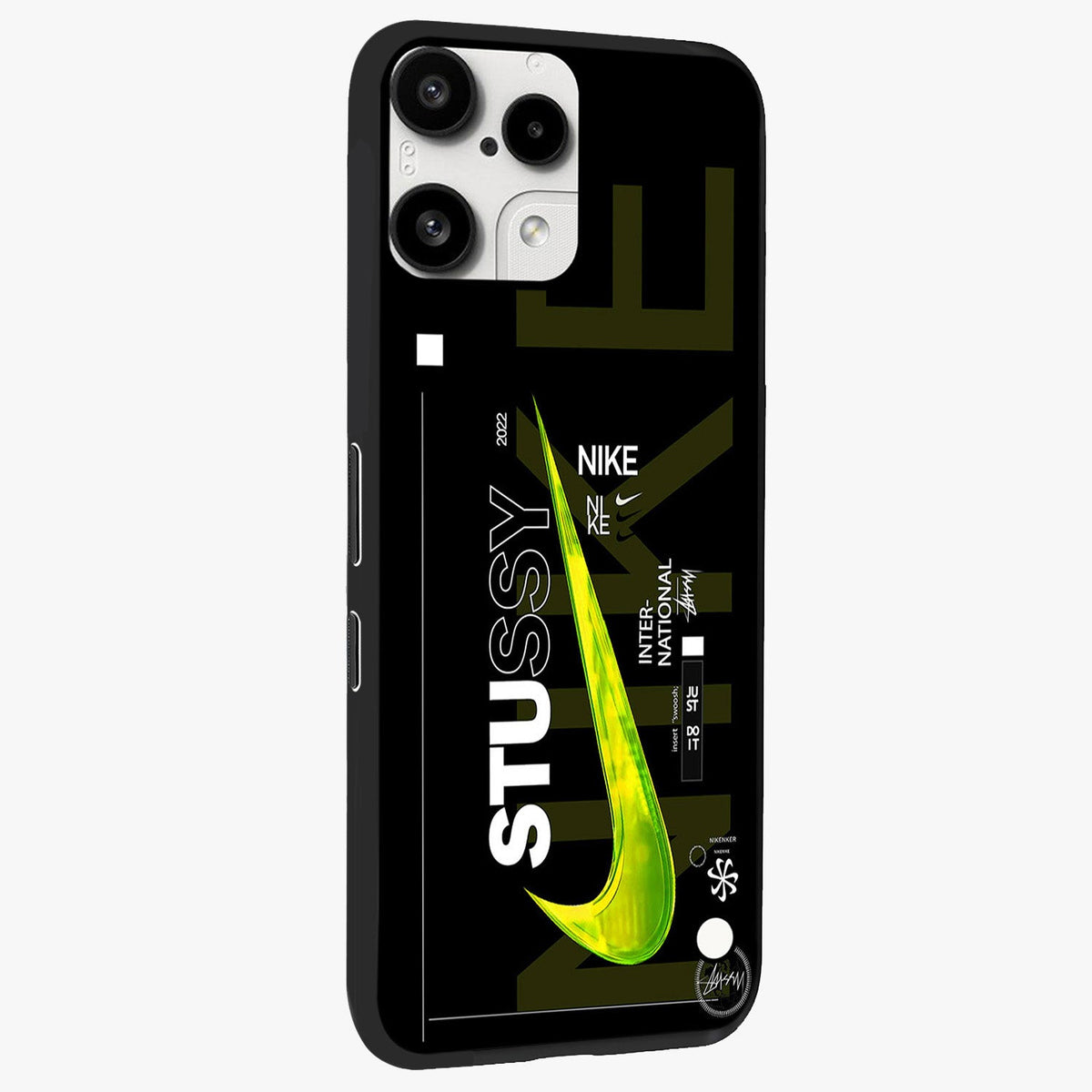 Neon Street Edition Glass Case upright view showcasing colorful neon artwork with modern street culture theme.