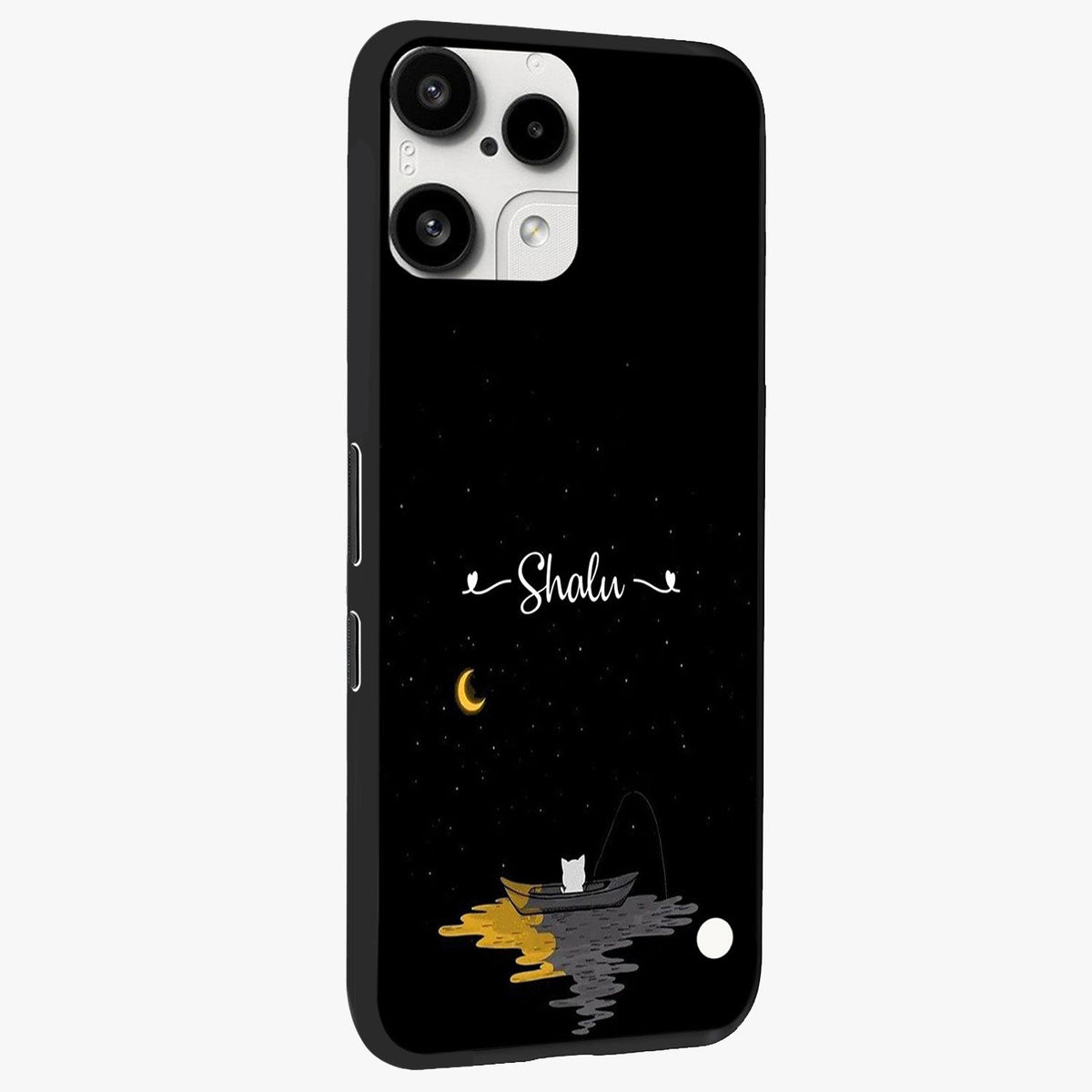 Silent Night Row Glass Case upright view showcasing tranquil night artwork with serene landscape theme.