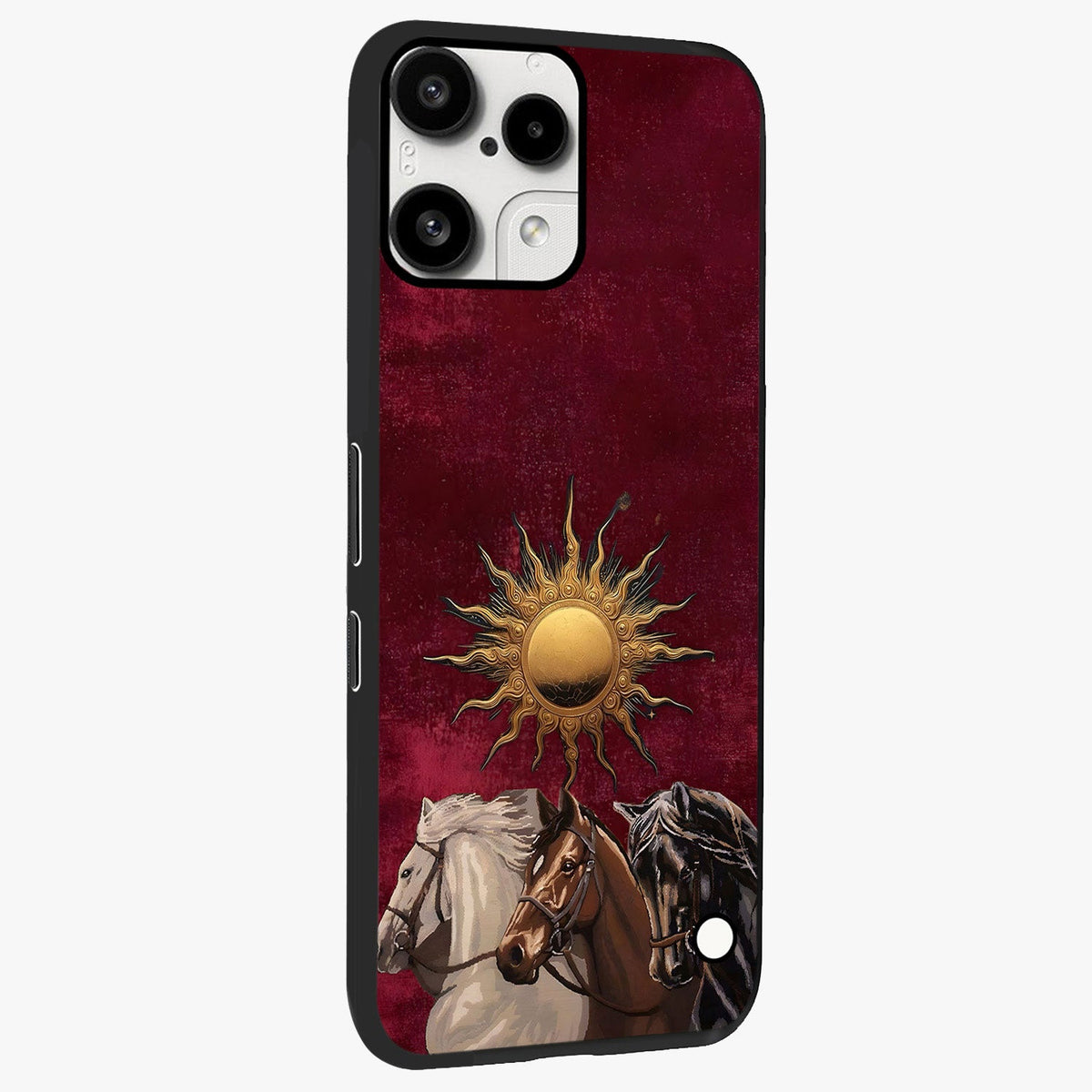 Solar Riders Glass Case upright view showcasing energetic rider artwork with bold adventure theme.