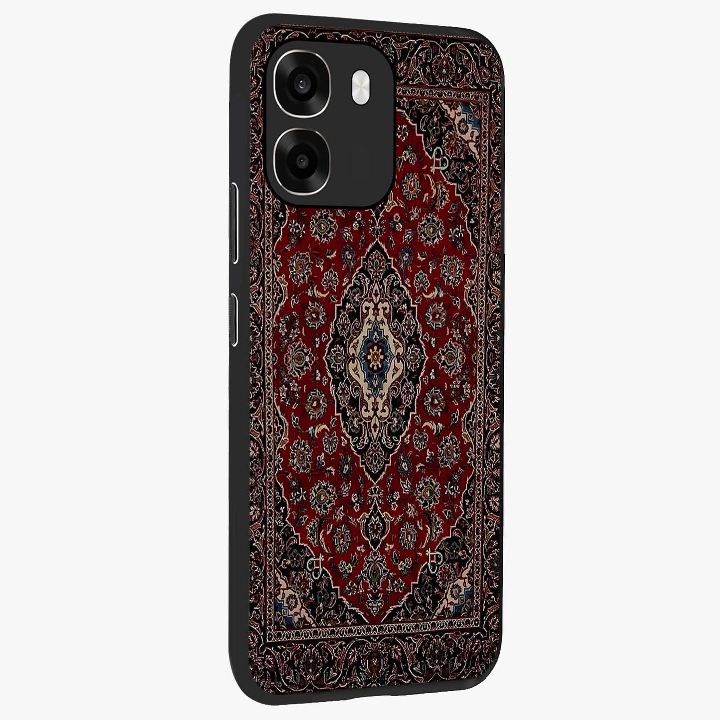Heritage Carpet Royale Glass Case upright view showcasing detailed ornamental artwork with luxurious traditional theme.