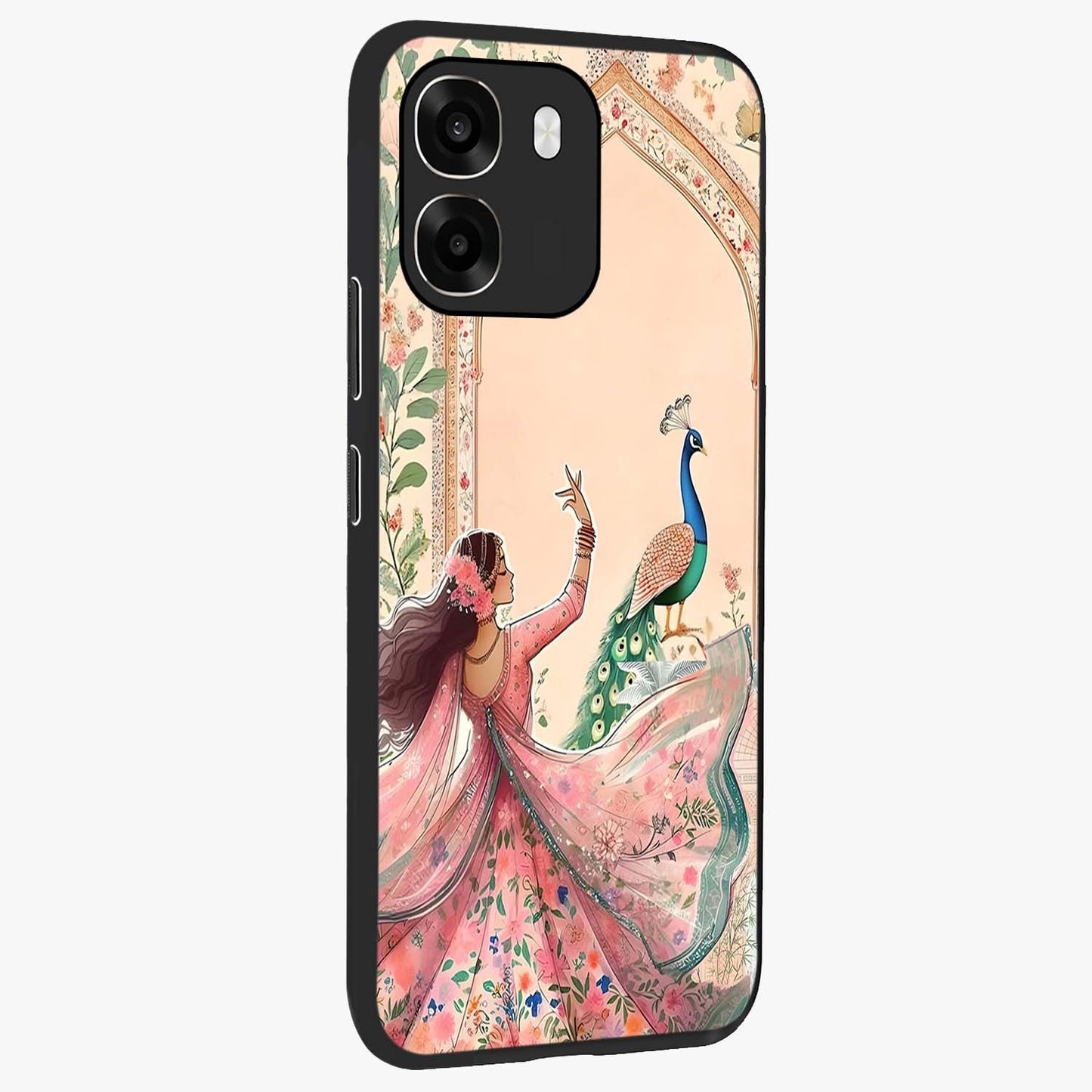 Royal Grace Muse Glass Case upright view showcasing stylish artistic artwork with sophisticated royal theme.