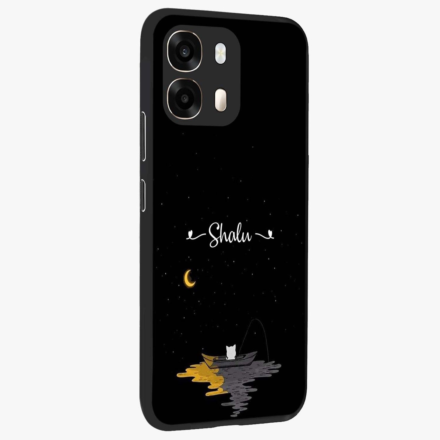 Silent Night Row Glass Case upright view showcasing tranquil night artwork with serene landscape theme.