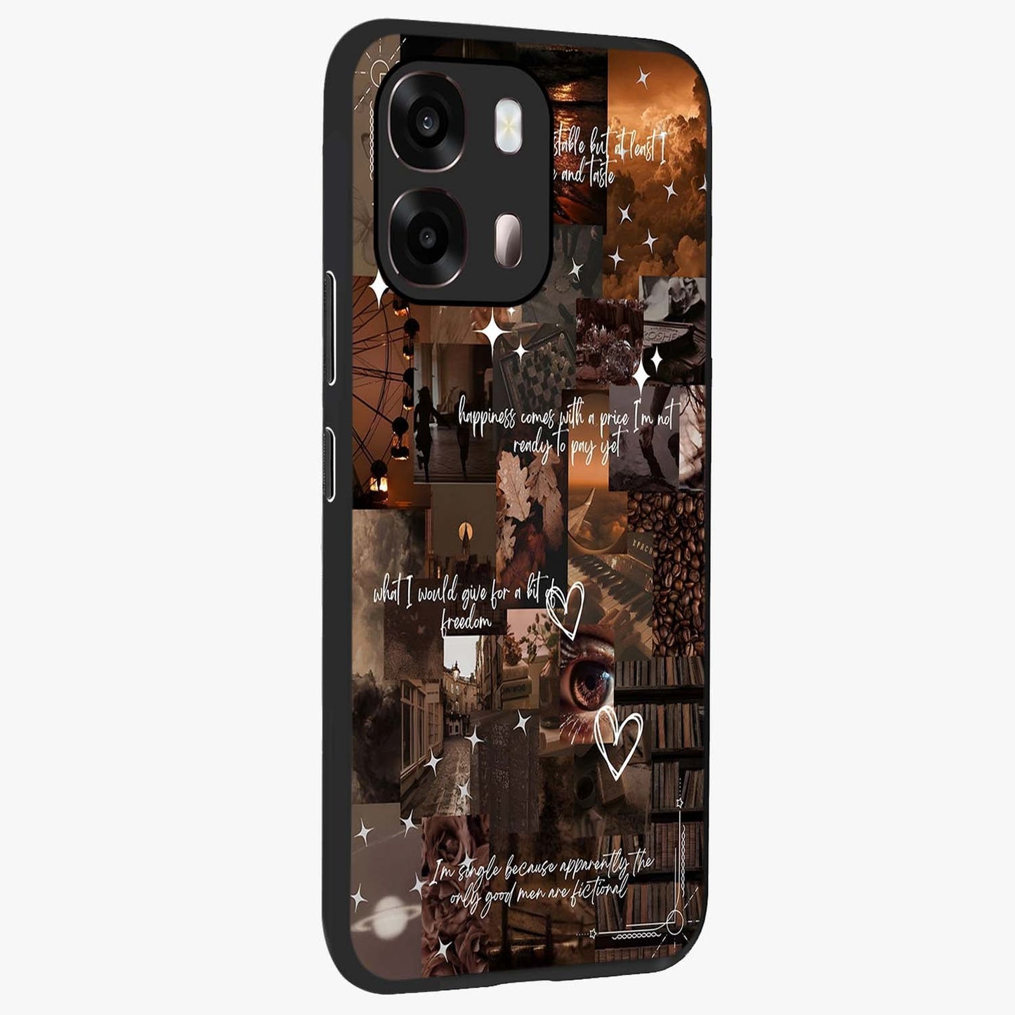 Bittersweet Aesthetic Chaos Glass Case upright view showcasing bold artistic chaos design with modern aesthetic style.