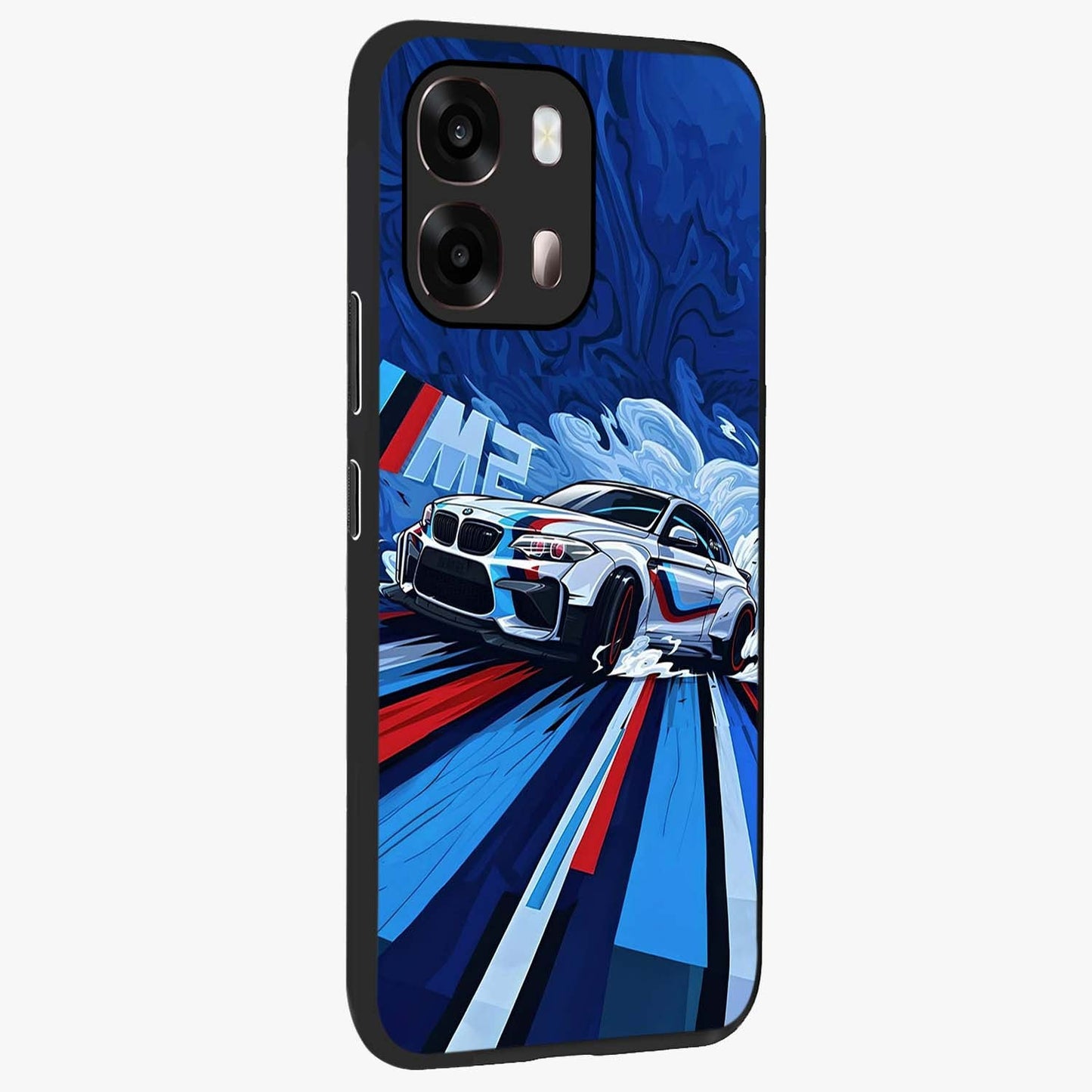 Drift Power Rush Glass Case upright view showcasing high speed racing artwork with bold automotive theme.