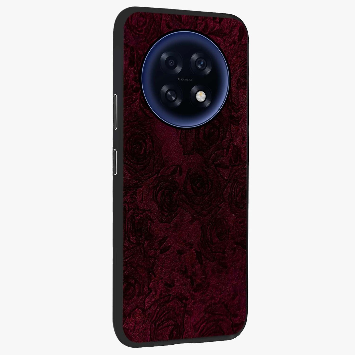 Crimson Fade Flow Glass Case upright view showcasing dynamic crimson flow artwork with stylish abstract theme.