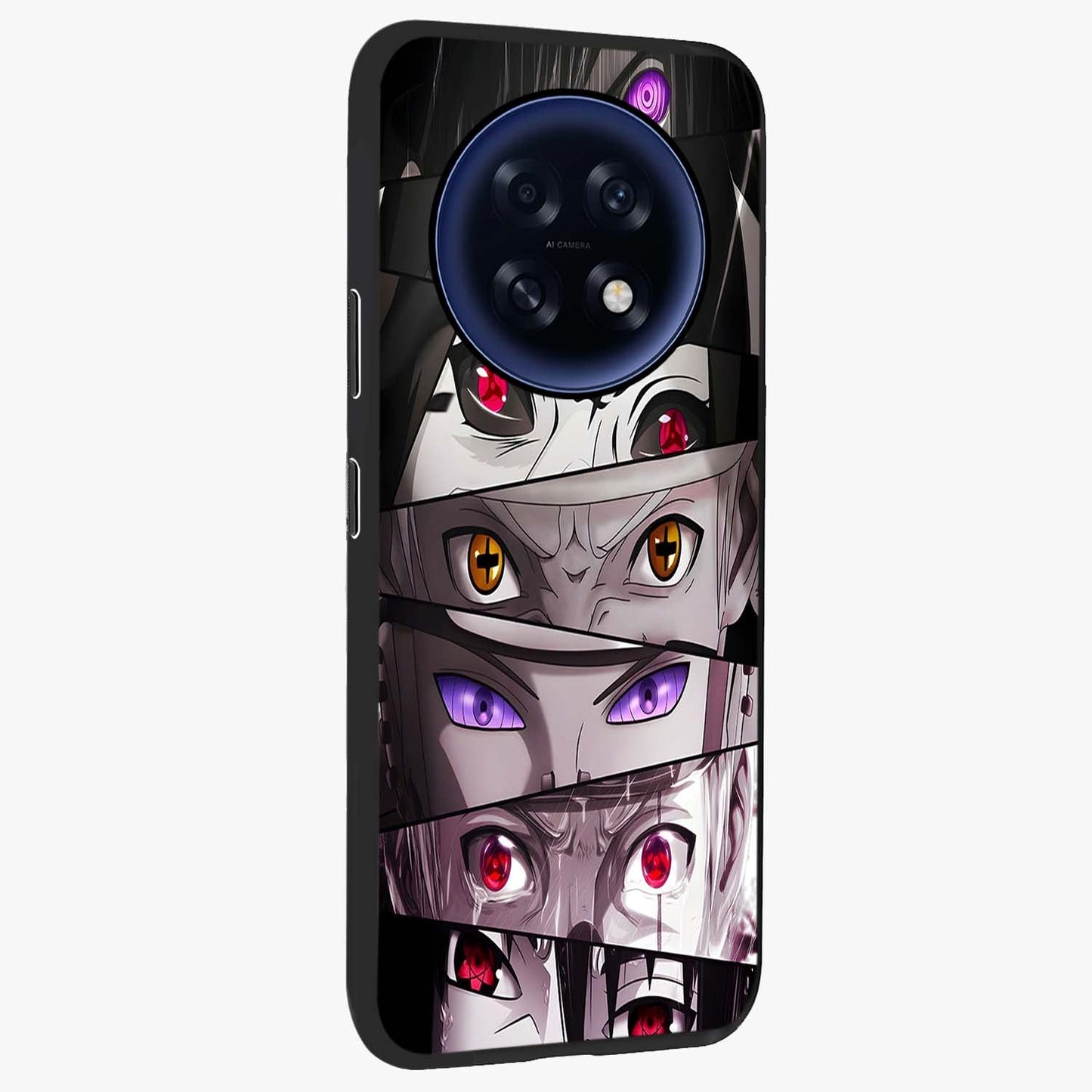 Eyes of Destiny Glass Case upright view showcasing symbolic eye artwork with dramatic artistic theme.