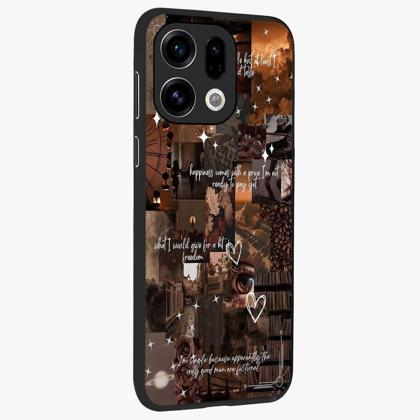 Bittersweet Aesthetic Chaos Glass Case upright view showcasing bold artistic chaos design with modern aesthetic style.