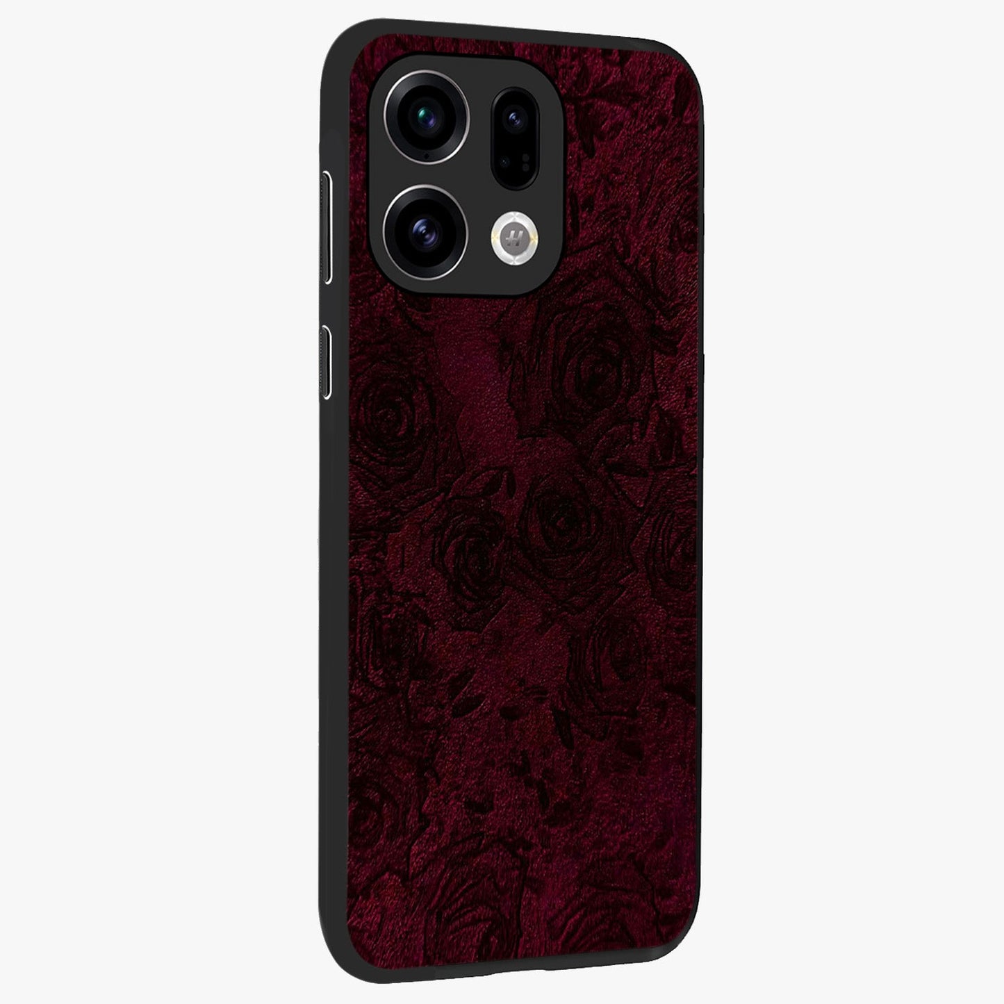 Crimson Fade Flow Glass Case upright view showcasing dynamic crimson flow artwork with stylish abstract theme.