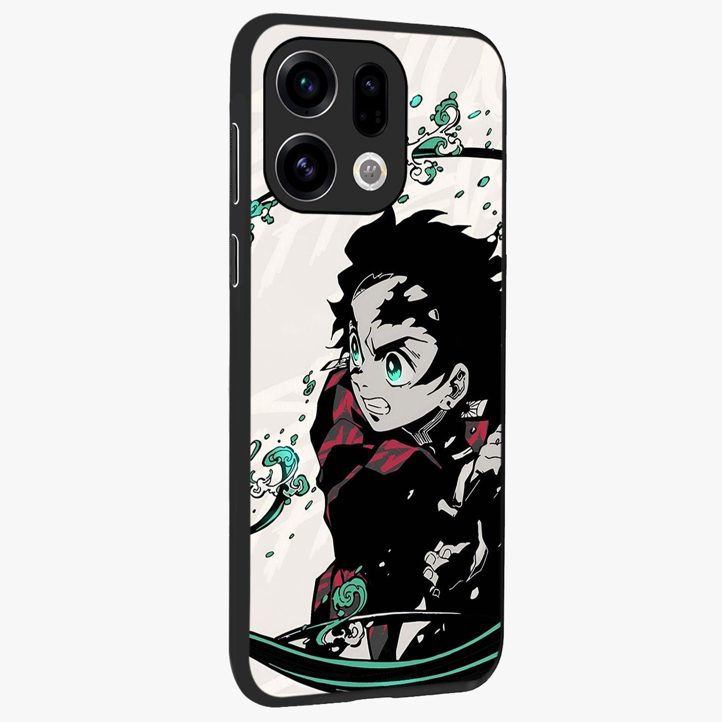 Demon Slayer Glass Case upright view showcasing powerful anime artwork with intense warrior theme.