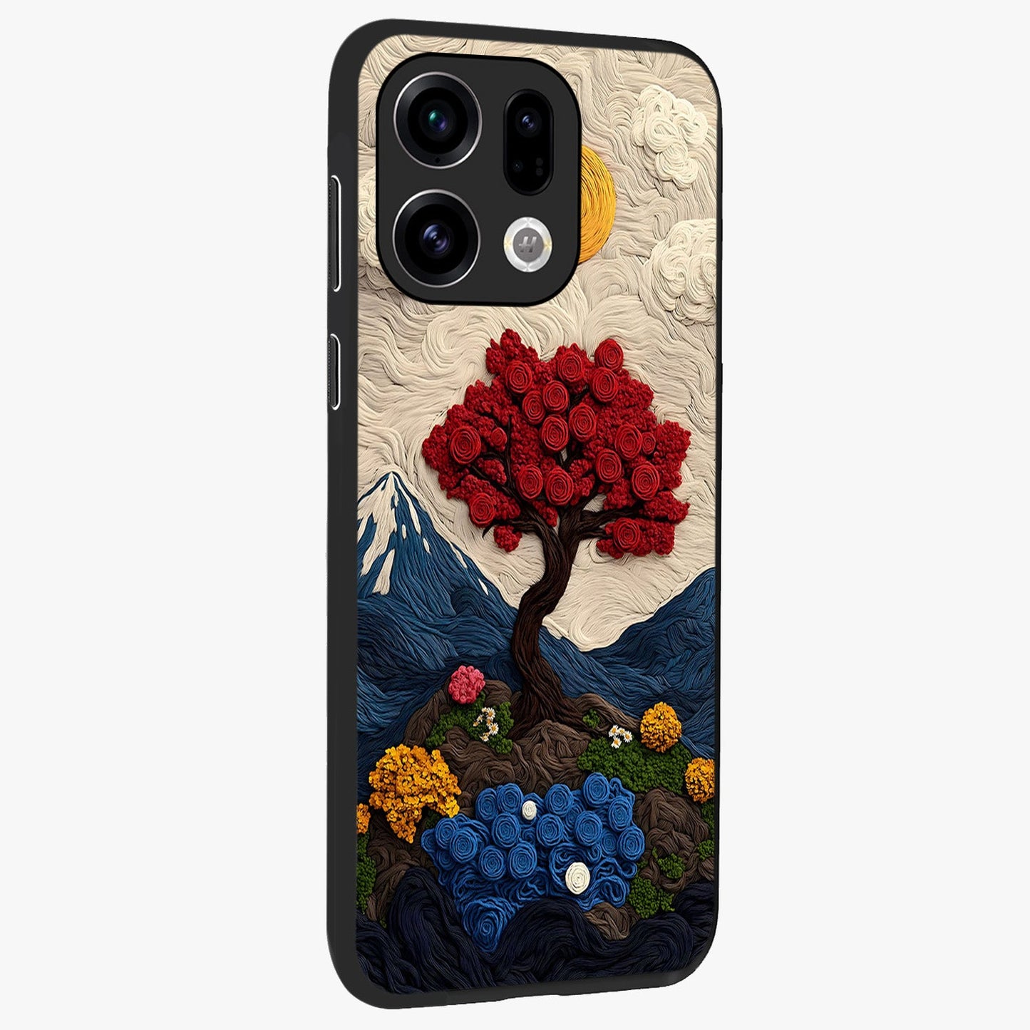Eternal Nature Tapestry Glass Case upright view showcasing elegant nature tapestry design with decorative style.