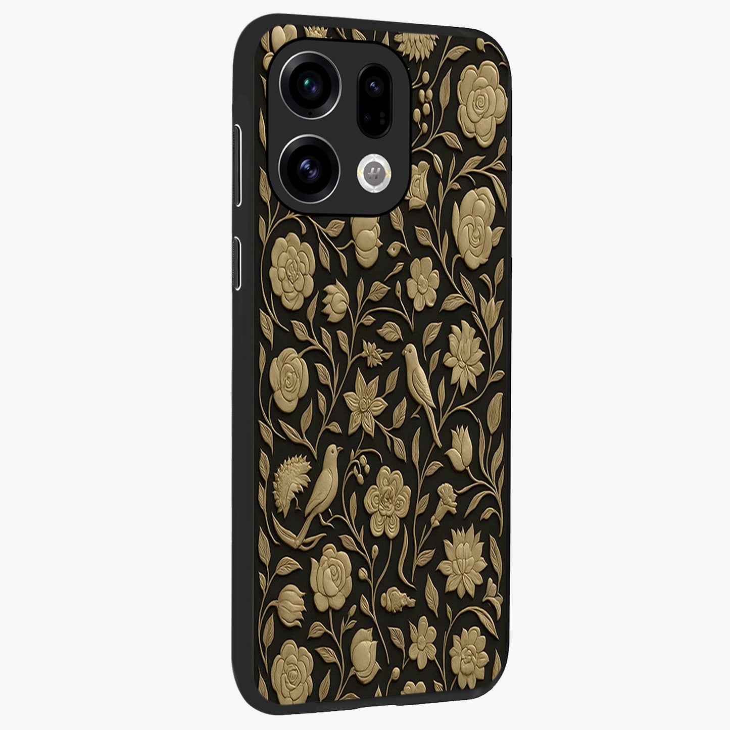 Golden Evil Eye Mandala Glass Case upright view showcasing decorative evil eye mandala artwork with spiritual aesthetic style.