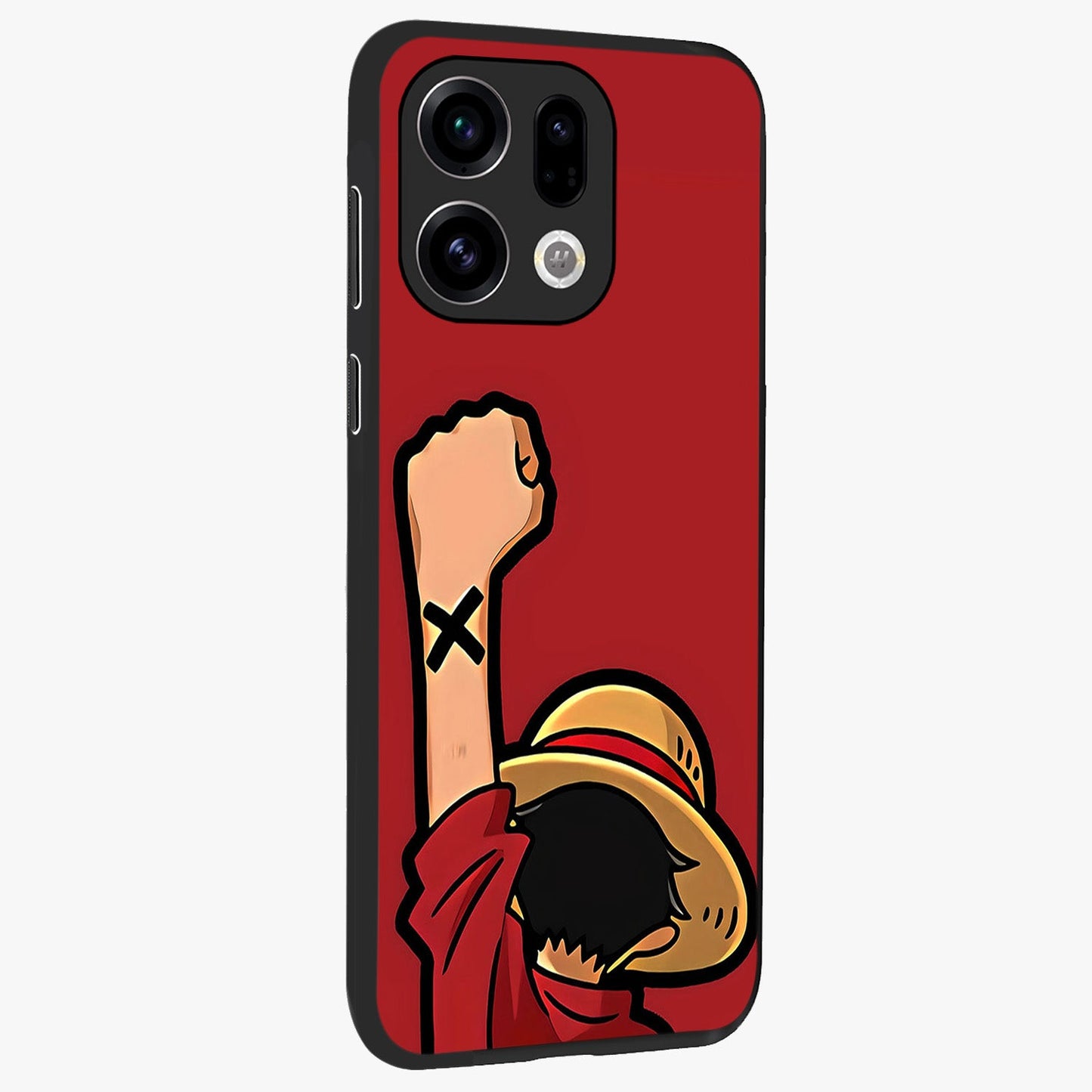 Luffy X Spirit Glass Case upright view showcasing striking anime artwork with adventurous character theme.