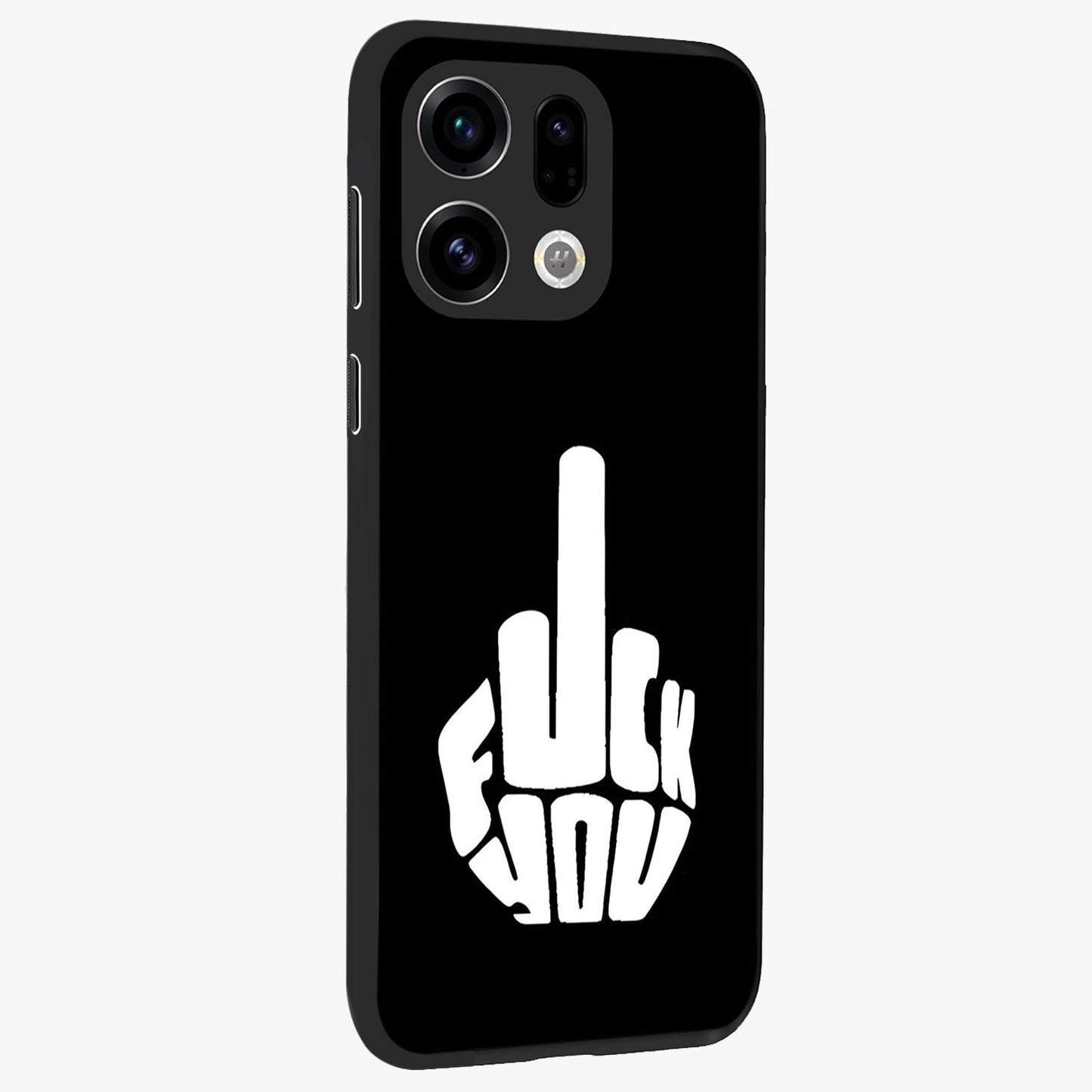 Rebel Mode On Glass Case upright view showcasing striking statement artwork with bold rebellious theme.