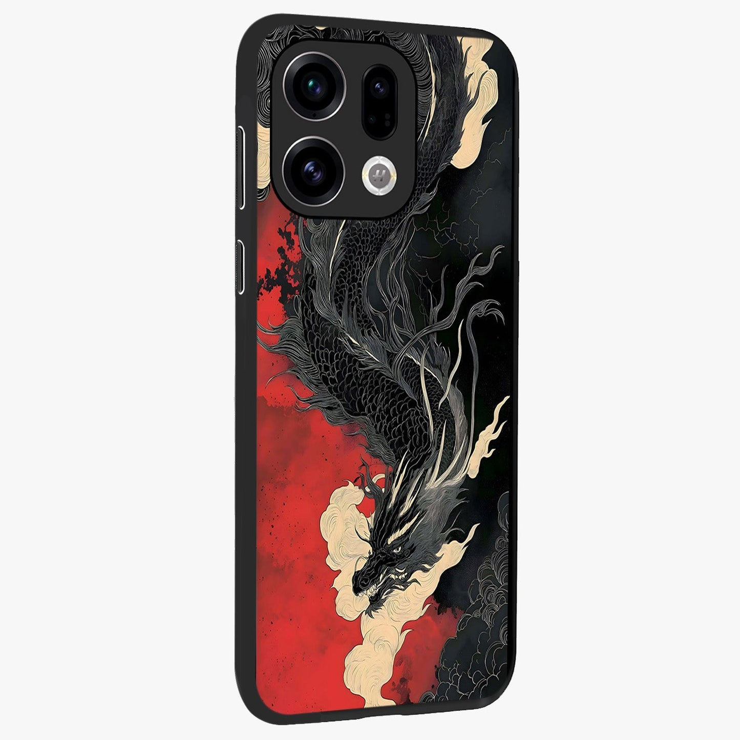 Shadow Dragon Fury Glass Case upright view showcasing intense dragon artwork with dramatic shadow theme.