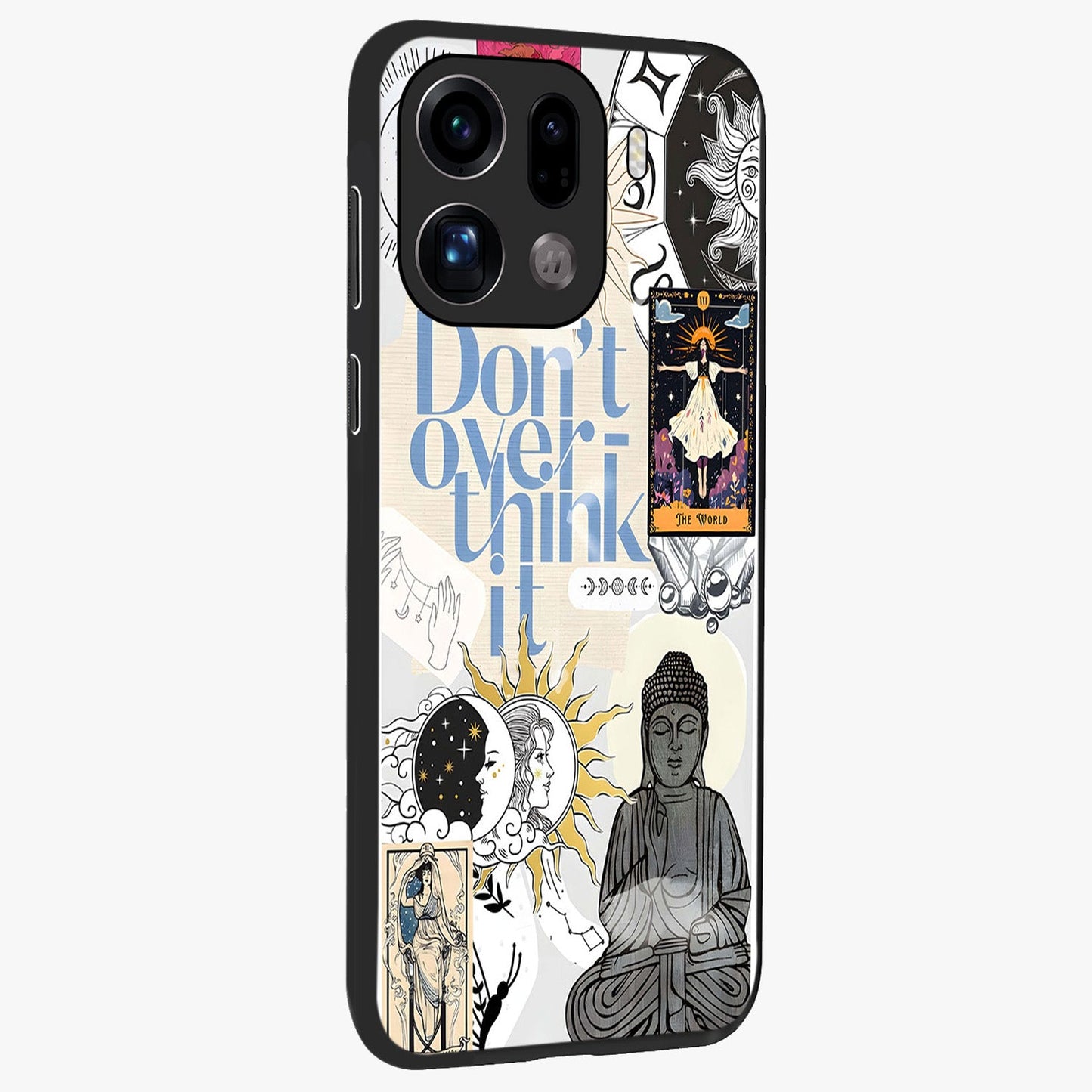 Ethereal Thoughts Glass Case upright view showcasing delicate artistic composition with peaceful dreamy theme.