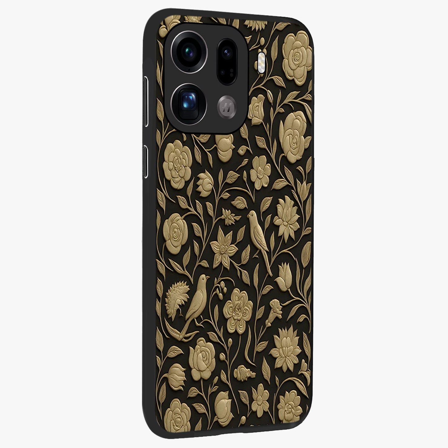 Golden Evil Eye Mandala Glass Case upright view showcasing decorative evil eye mandala artwork with spiritual aesthetic style.