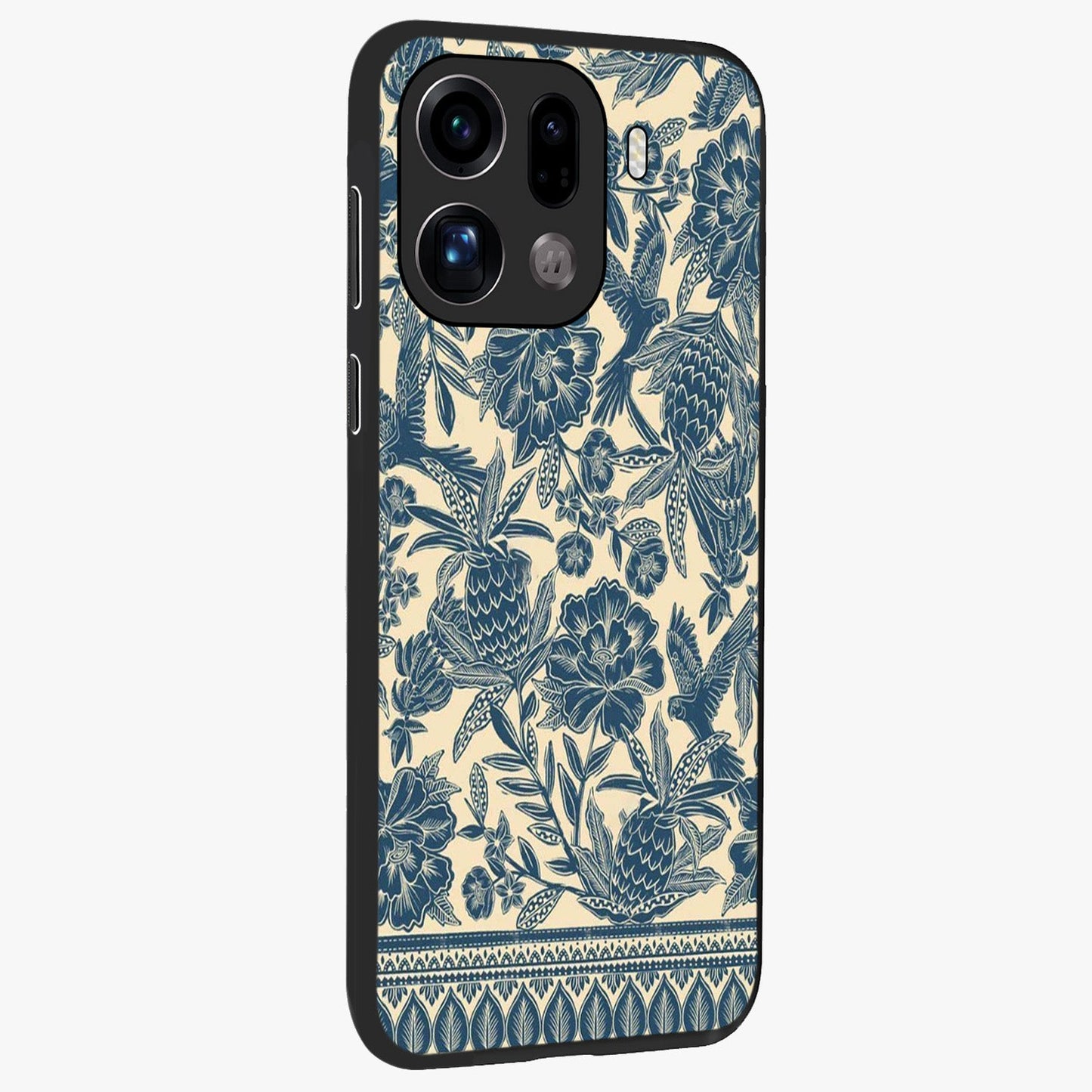 Heirloom Wild Bloom Glass Case upright view showcasing delicate wildflower artwork with timeless floral theme.