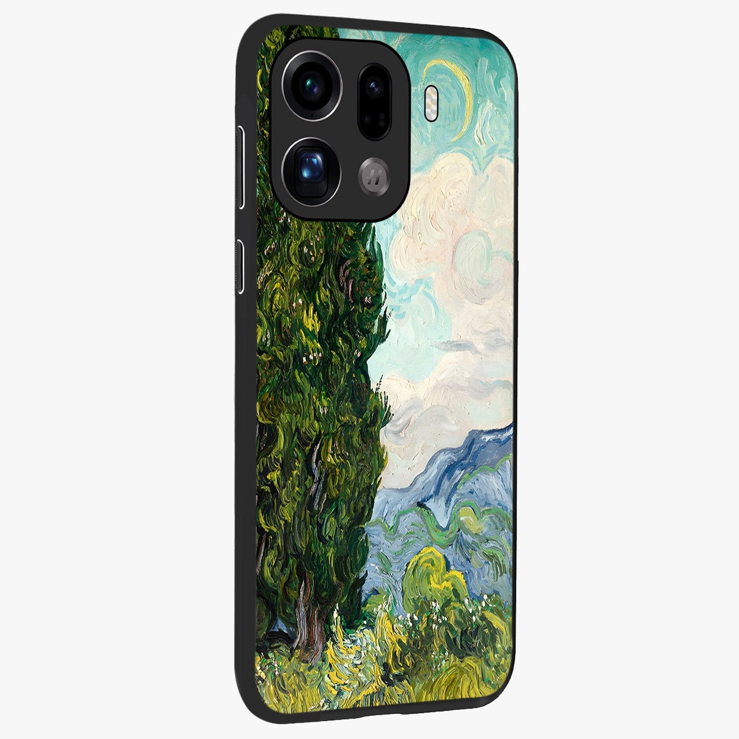 Van Gogh Vintage Art Glass Case upright view showcasing elegant vintage painting artwork with artistic heritage theme.