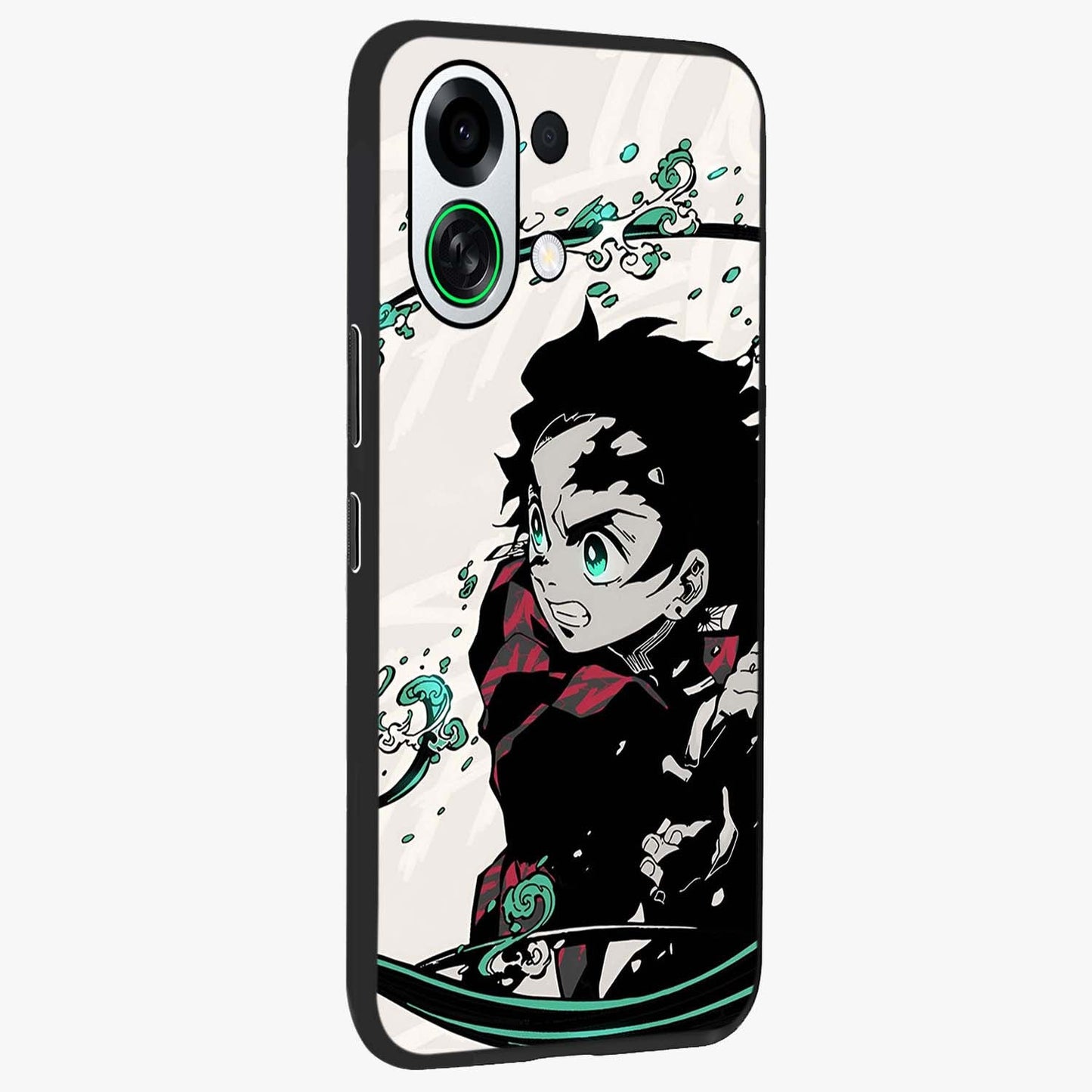 Demon Slayer Glass Case upright view showcasing powerful anime artwork with intense warrior theme.