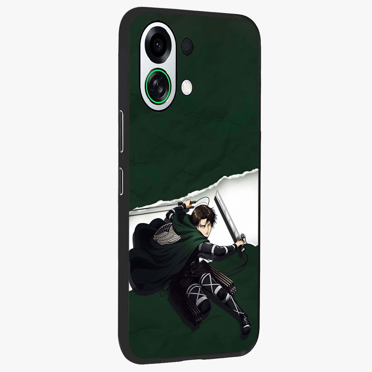 Emerald War Vanguard Glass Case upright view showcasing dramatic warrior artwork with bold fantasy theme.