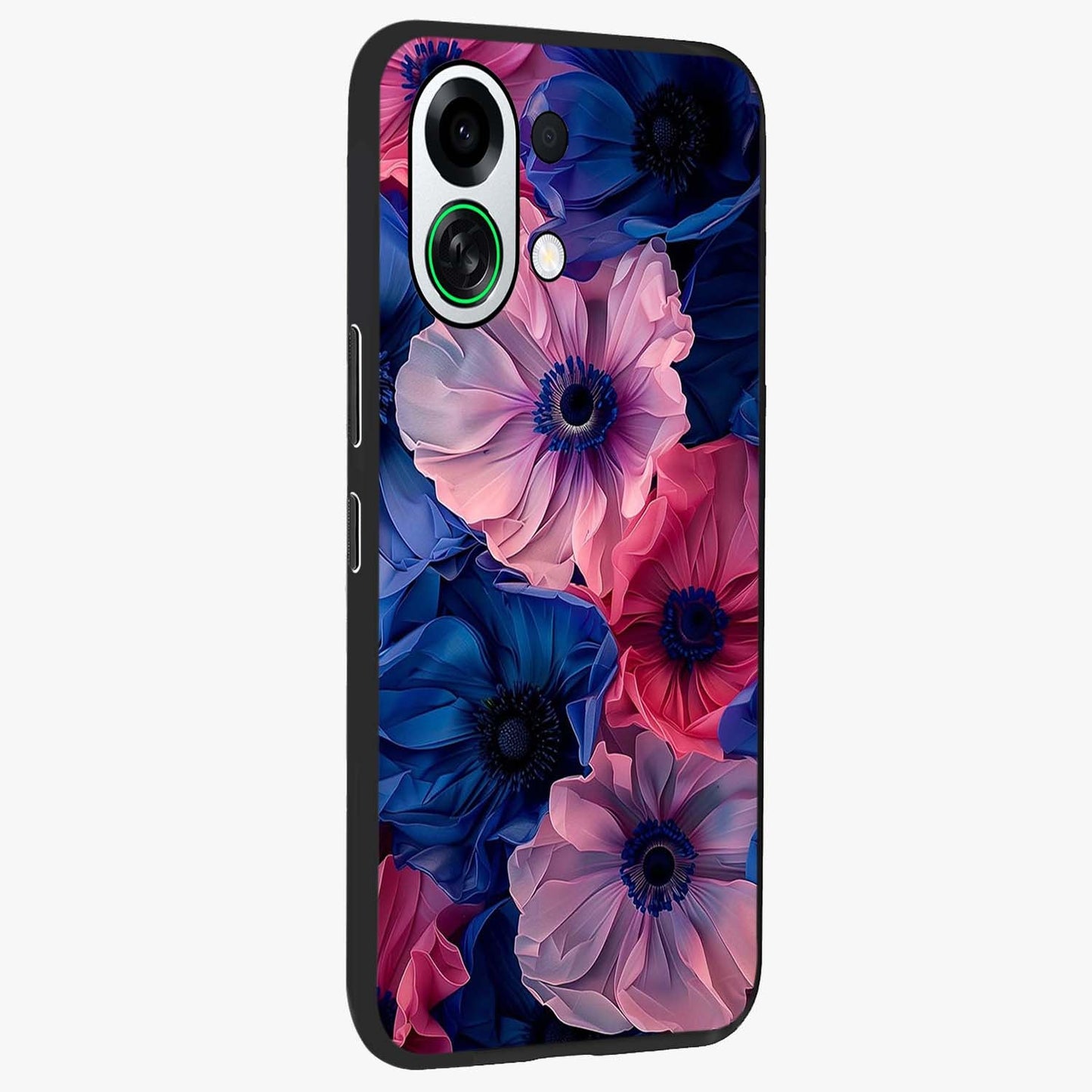 Flower Paper Art Pattern Glass Case upright view showcasing decorative paper floral artwork with creative craft style.