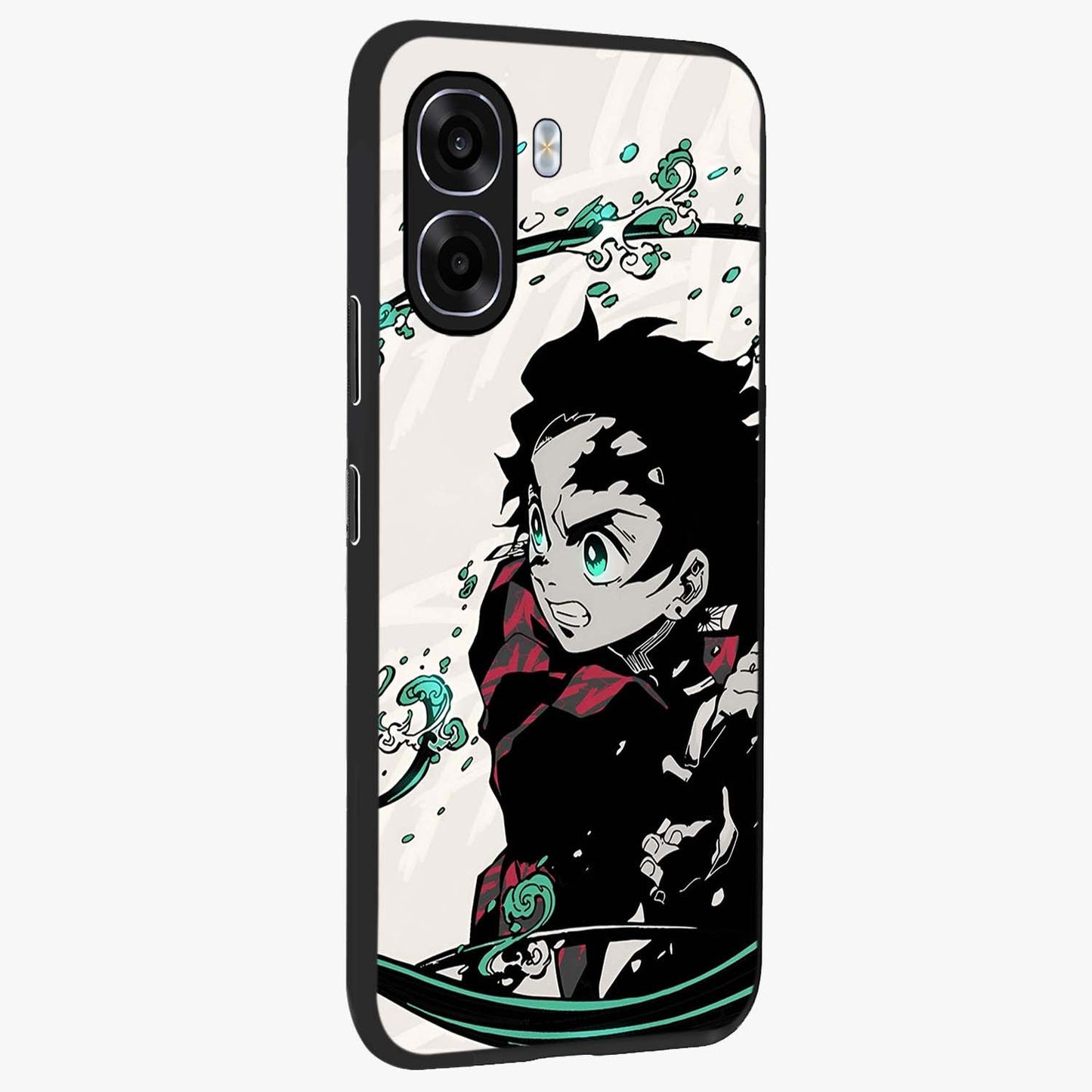 Demon Slayer Glass Case upright view showcasing powerful anime artwork with intense warrior theme.