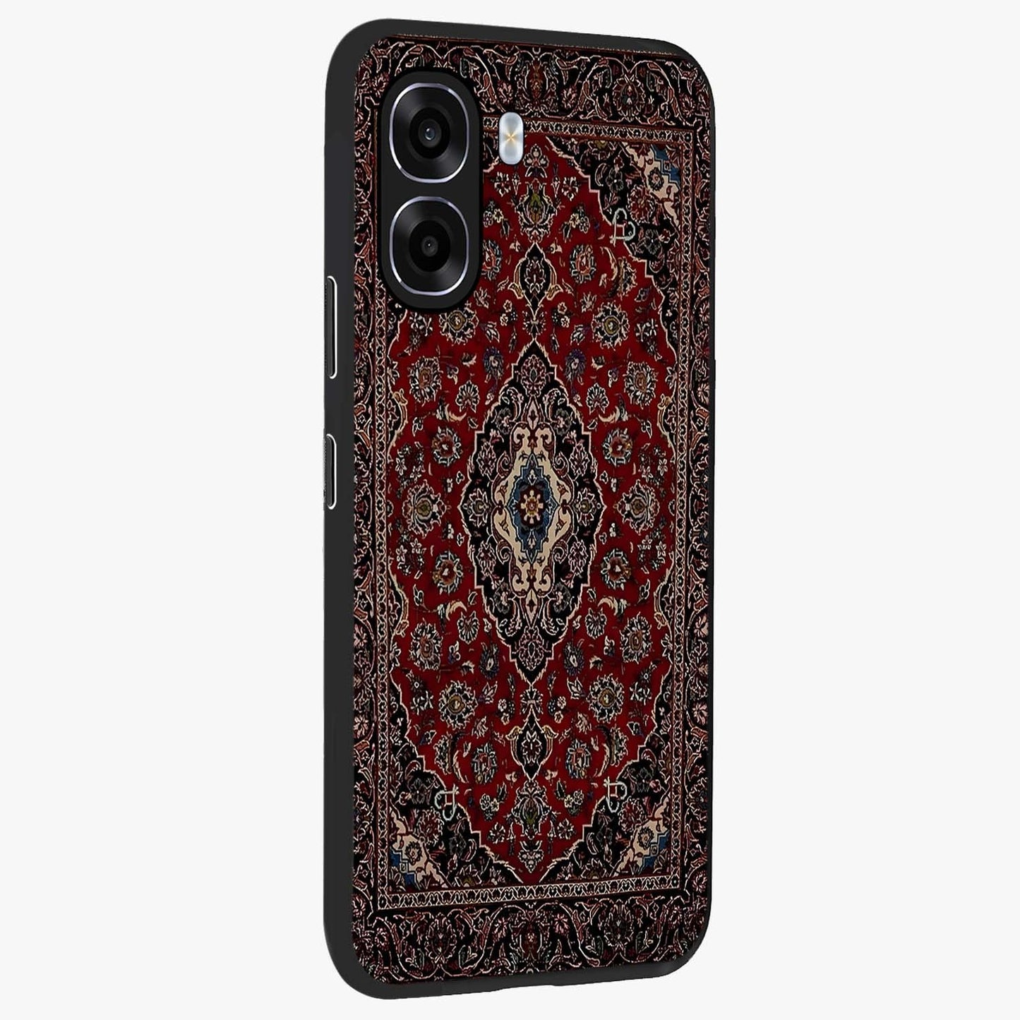 Heritage Carpet Royale Glass Case upright view showcasing detailed ornamental artwork with luxurious traditional theme.