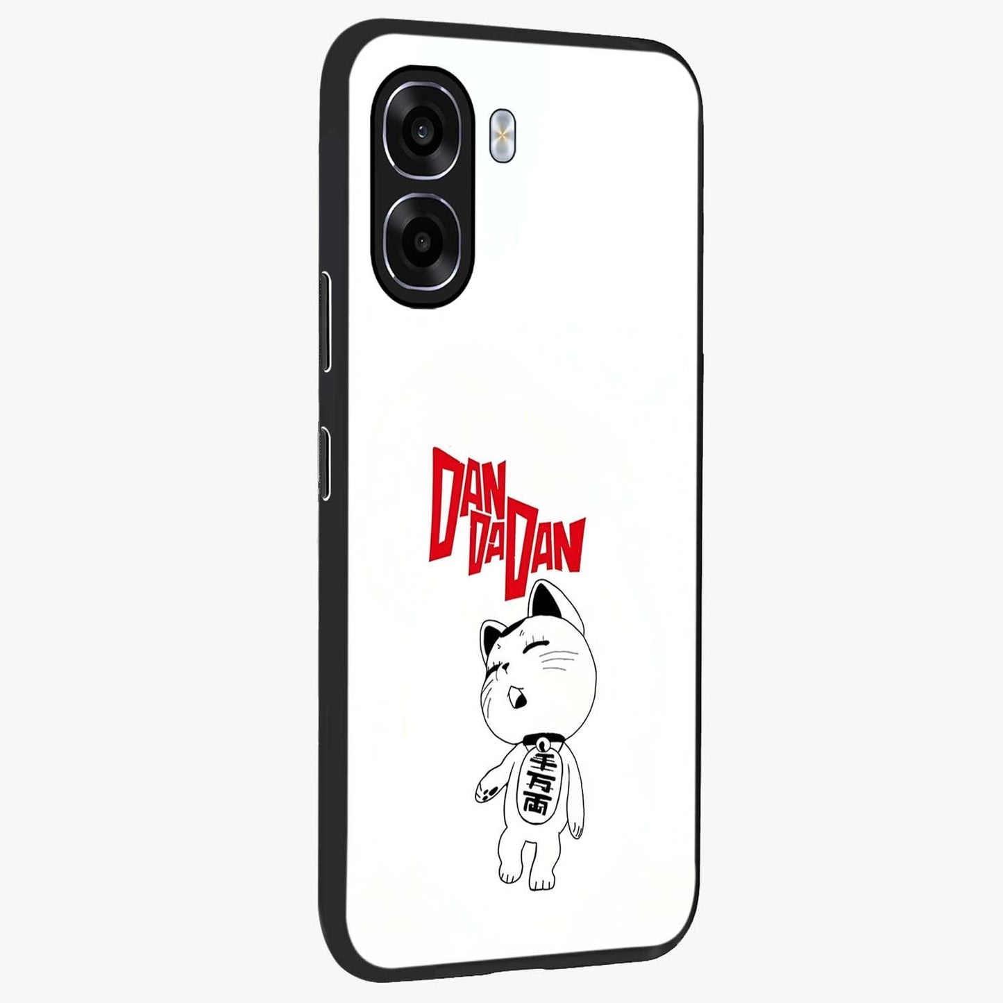 Playful Spirit Charm Glass Case upright view showcasing vibrant charm artwork with fun artistic theme.