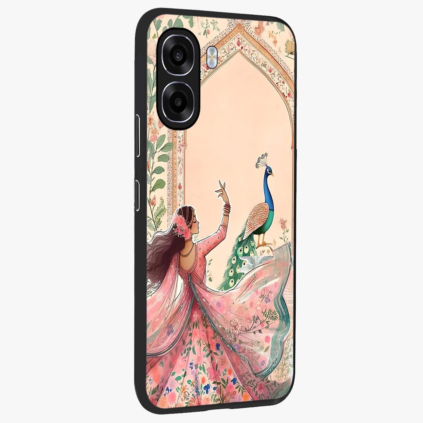 Royal Grace Muse Glass Case upright view showcasing stylish artistic artwork with sophisticated royal theme.