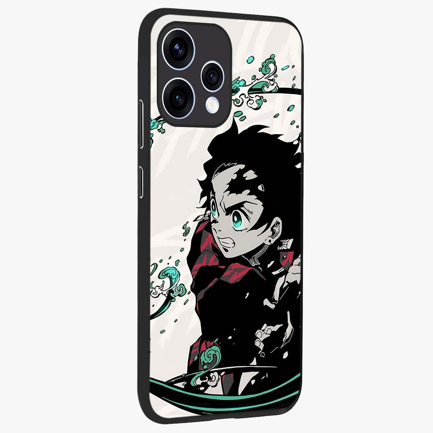 Demon Slayer Glass Case upright view showcasing powerful anime artwork with intense warrior theme.
