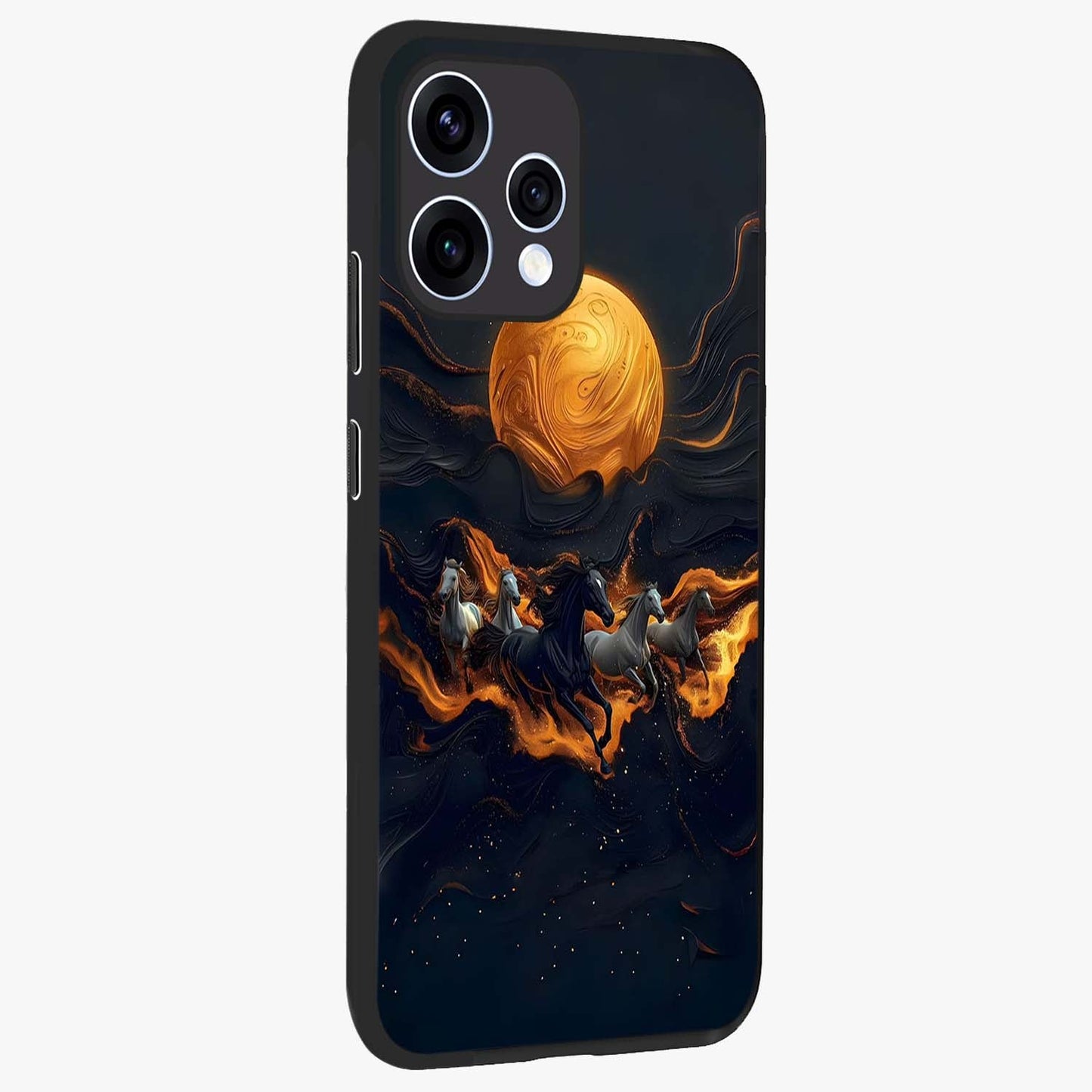 Golden Royal Heritage Glass Case upright view showcasing elegant royal artwork with classic heritage theme.