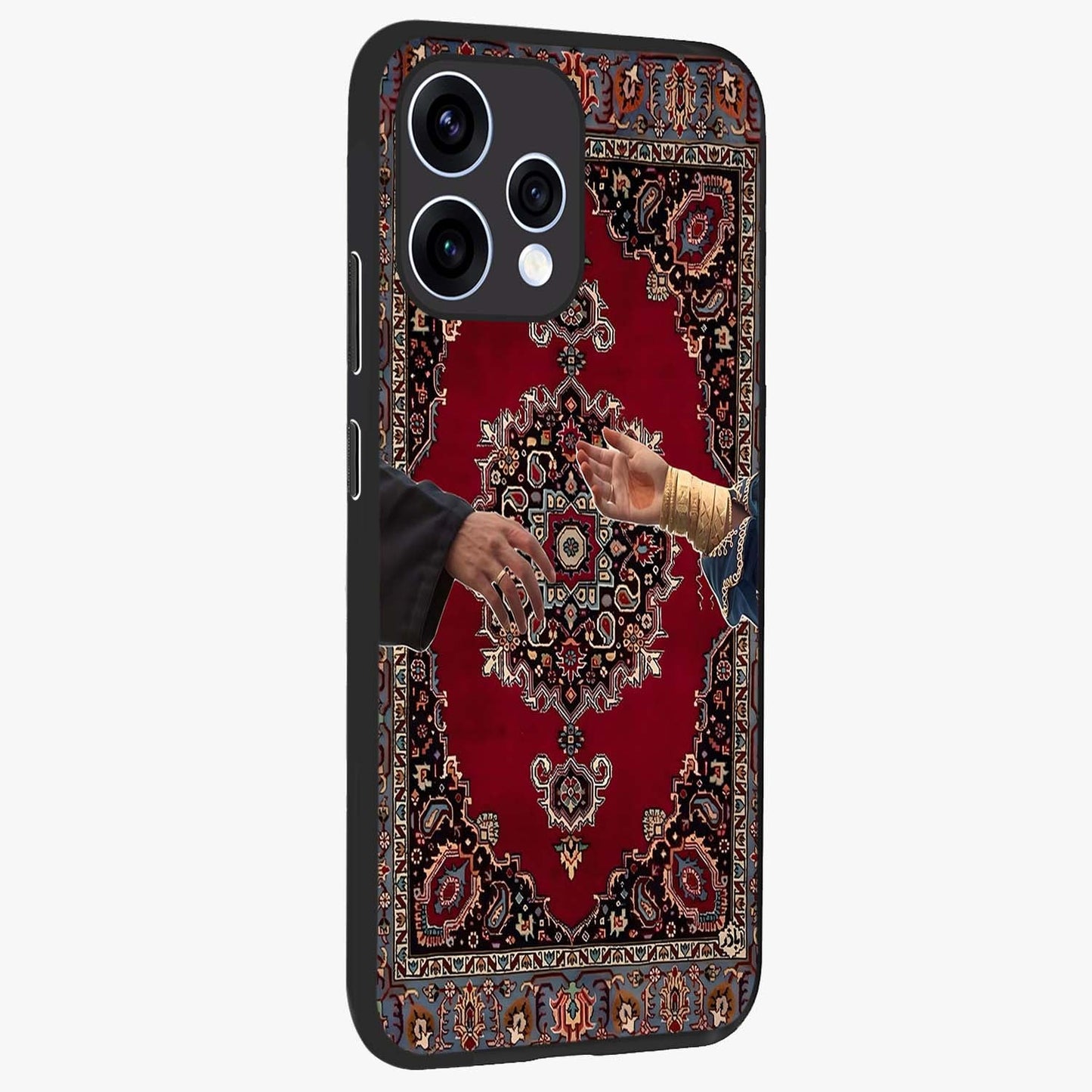 Royal Touch Reach Glass Case upright view showcasing stylish royal inspired artwork with graceful theme.