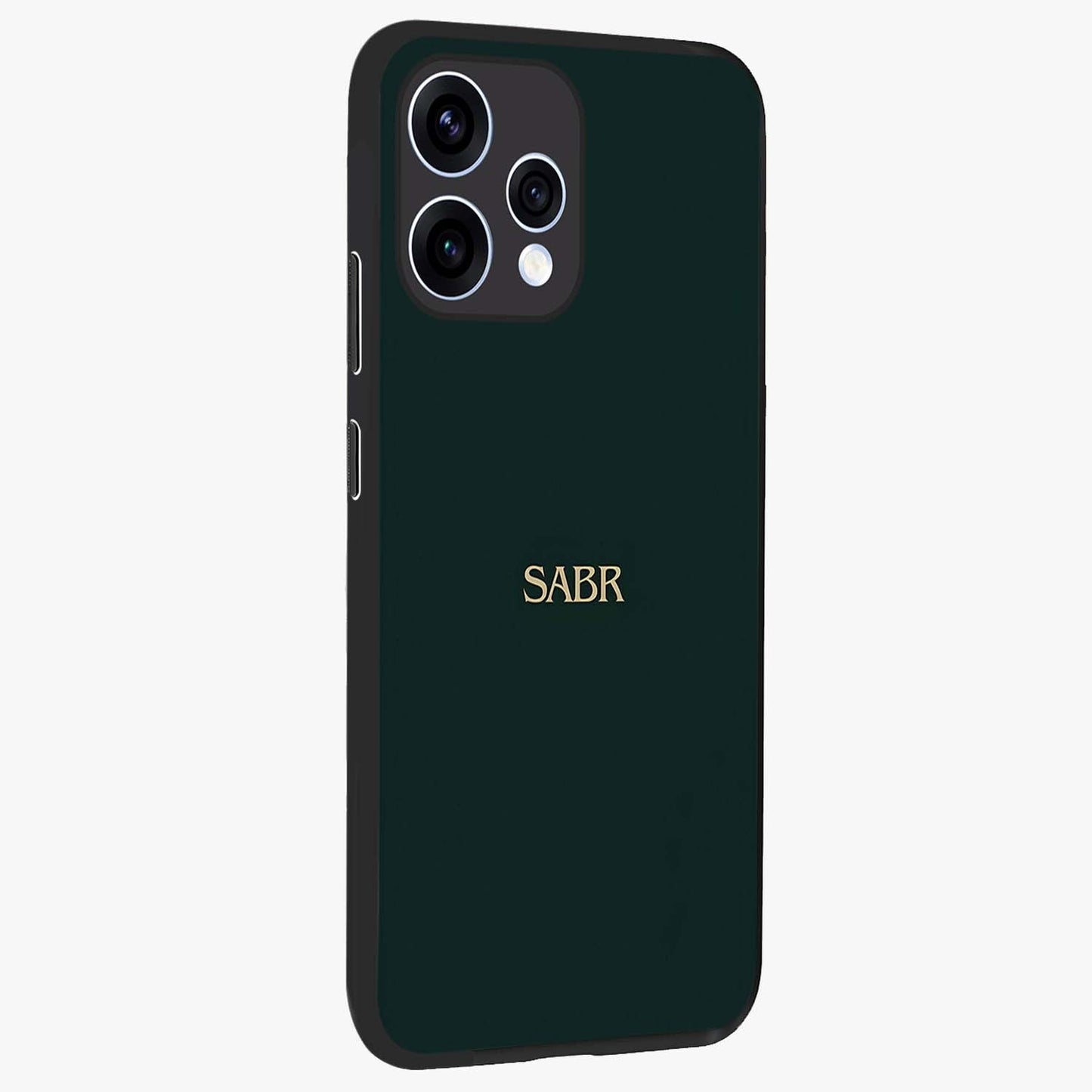 Sabr Minimal Patience Glass Case upright view showcasing calm minimalist artwork with motivational patience theme.