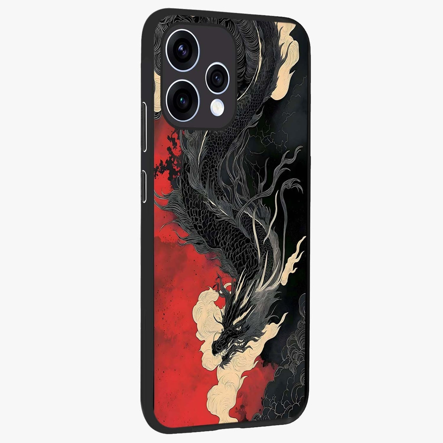 Shadow Dragon Fury Glass Case upright view showcasing intense dragon artwork with dramatic shadow theme.