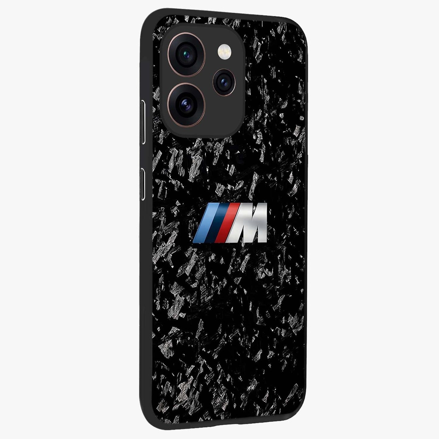 Carbon Speed Mark Glass Case upright view showcasing modern carbon speed graphic with bold automotive theme.