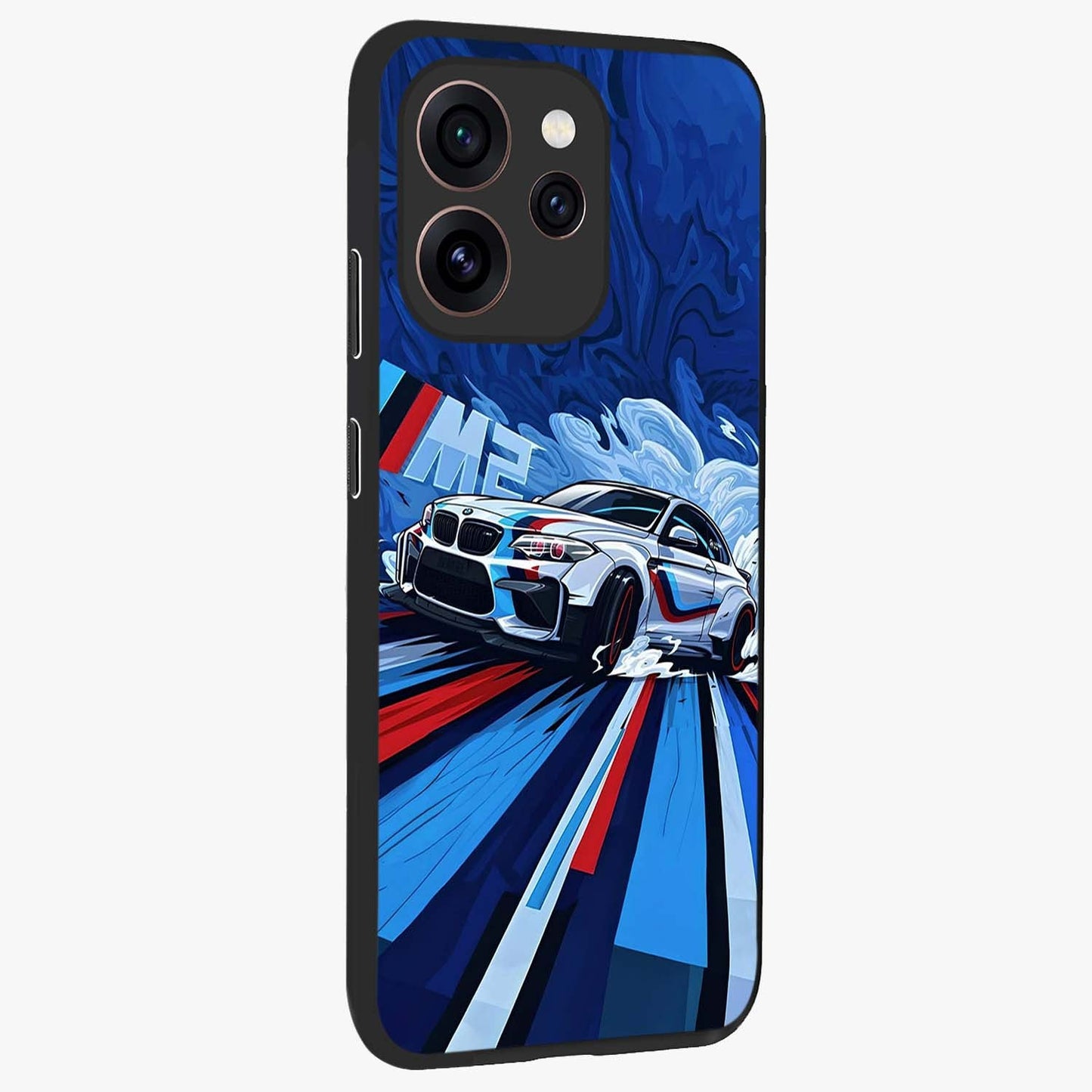 Drift Power Rush Glass Case upright view showcasing high speed racing artwork with bold automotive theme.