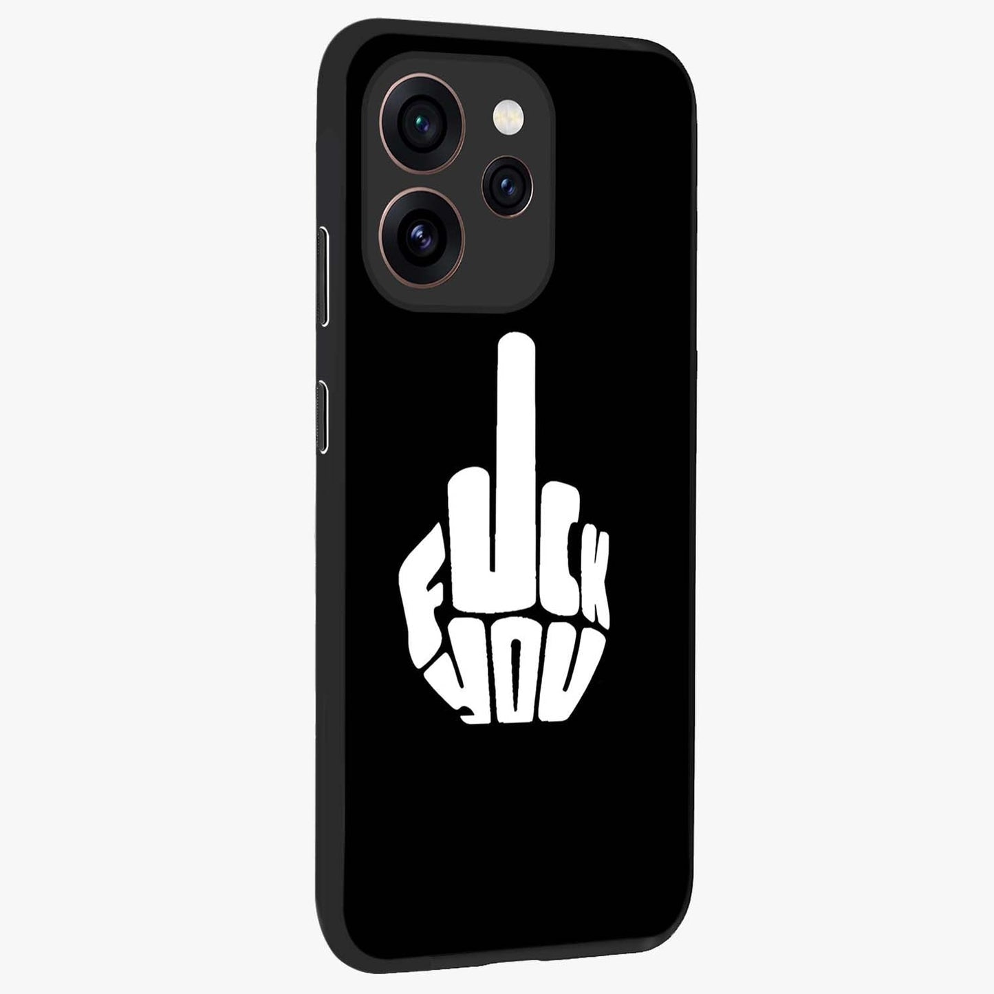 Rebel Mode On Glass Case upright view showcasing striking statement artwork with bold rebellious theme.