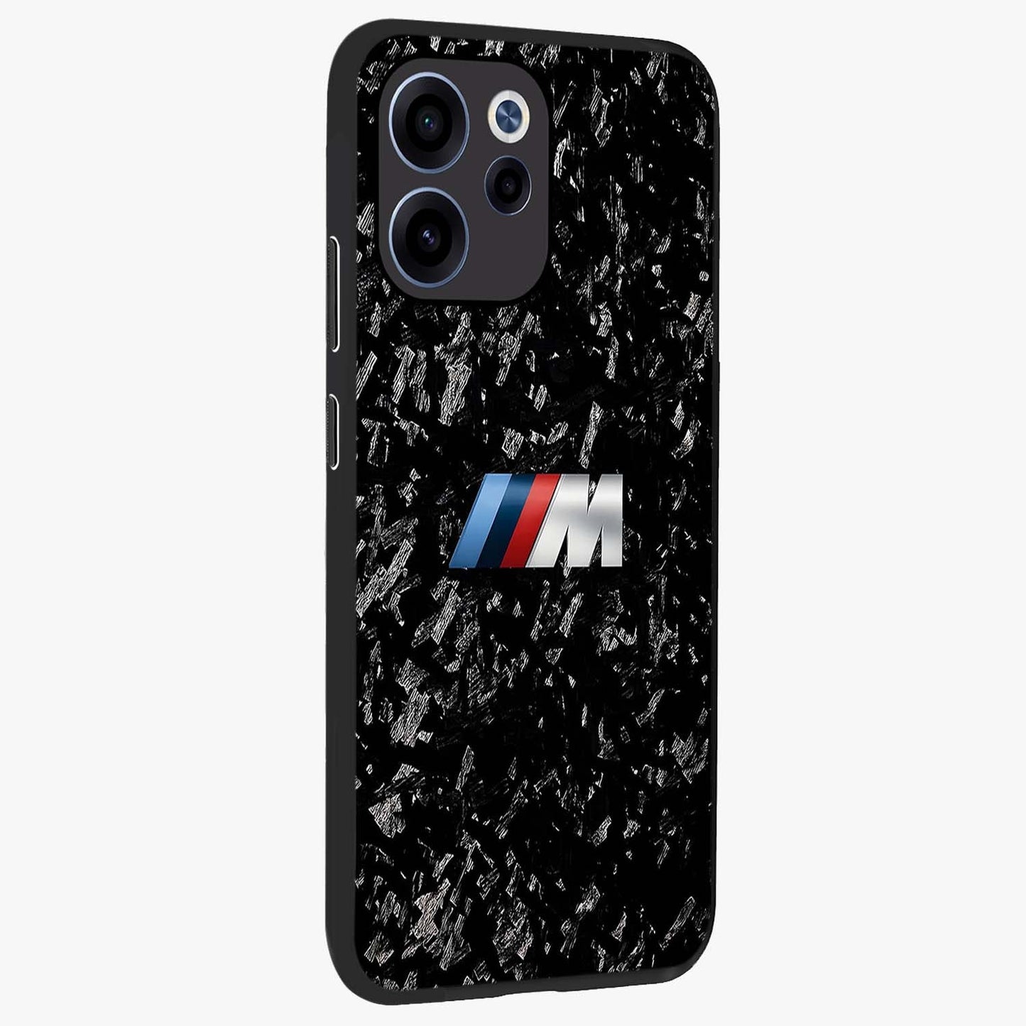 Carbon Speed Mark Glass Case upright view showcasing modern carbon speed graphic with bold automotive theme.
