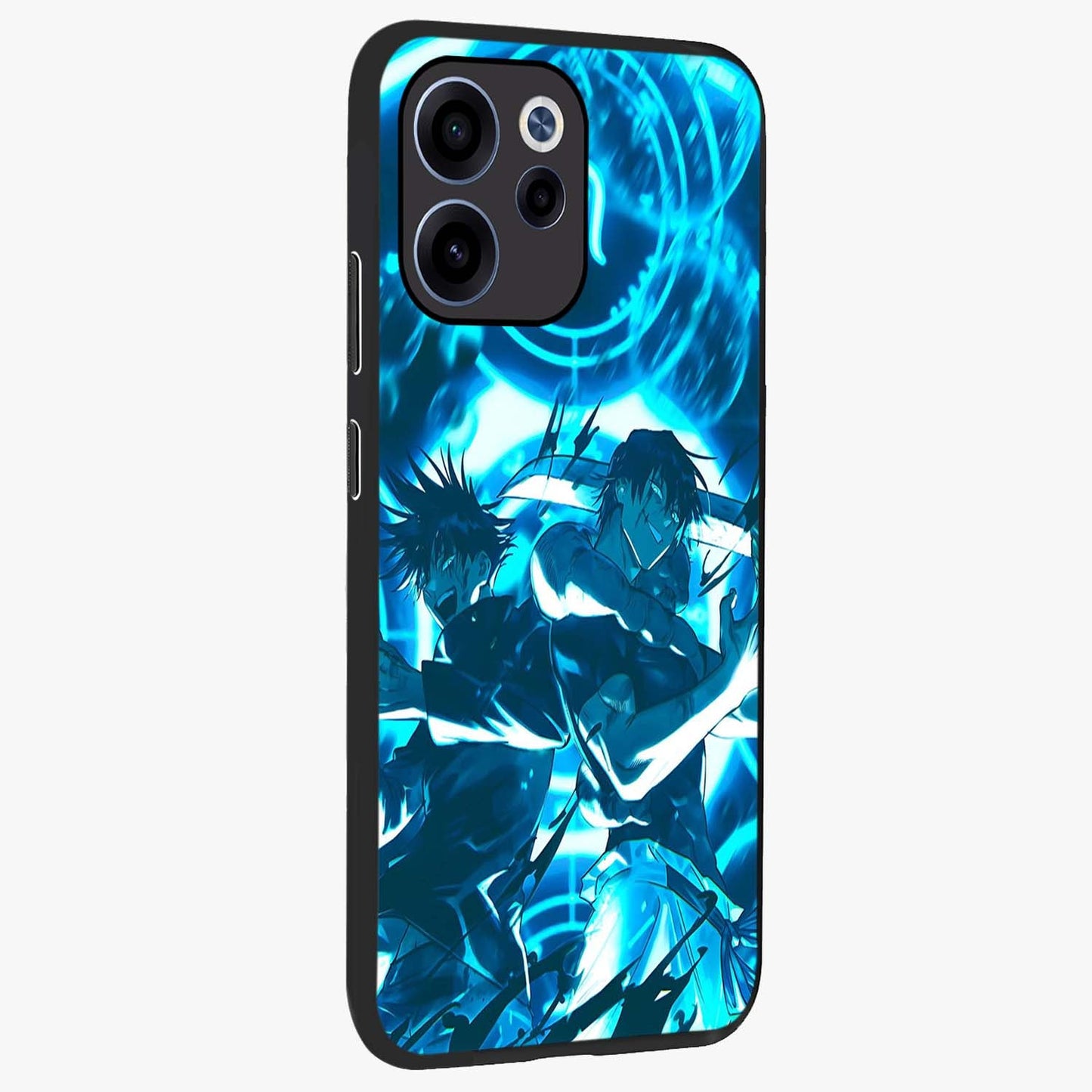 Cursed Energy Clash Glass Case upright view showcasing dramatic clash artwork with bold supernatural theme.